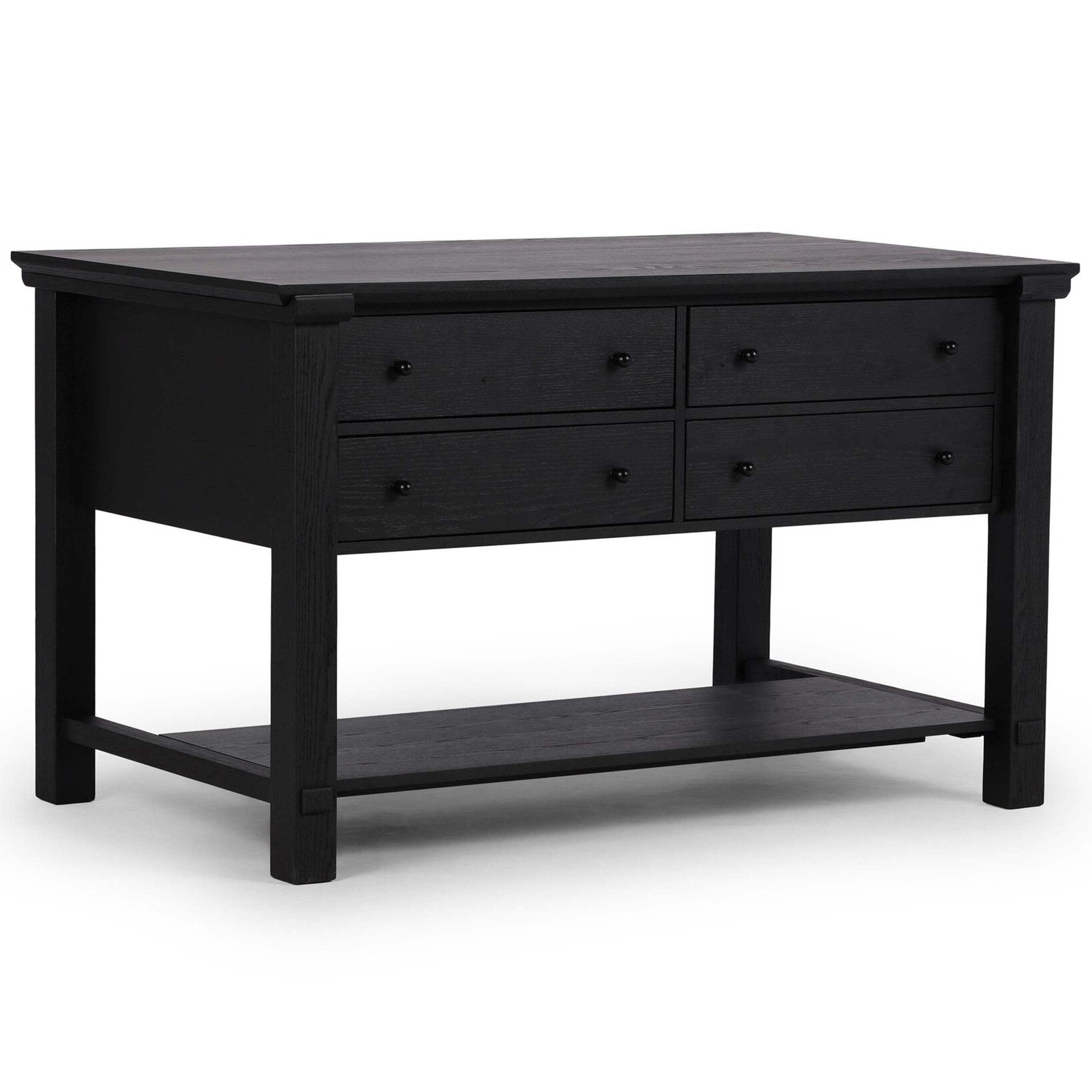 Gardendale Small Kitchen Island, Stained Black Oak Veneer