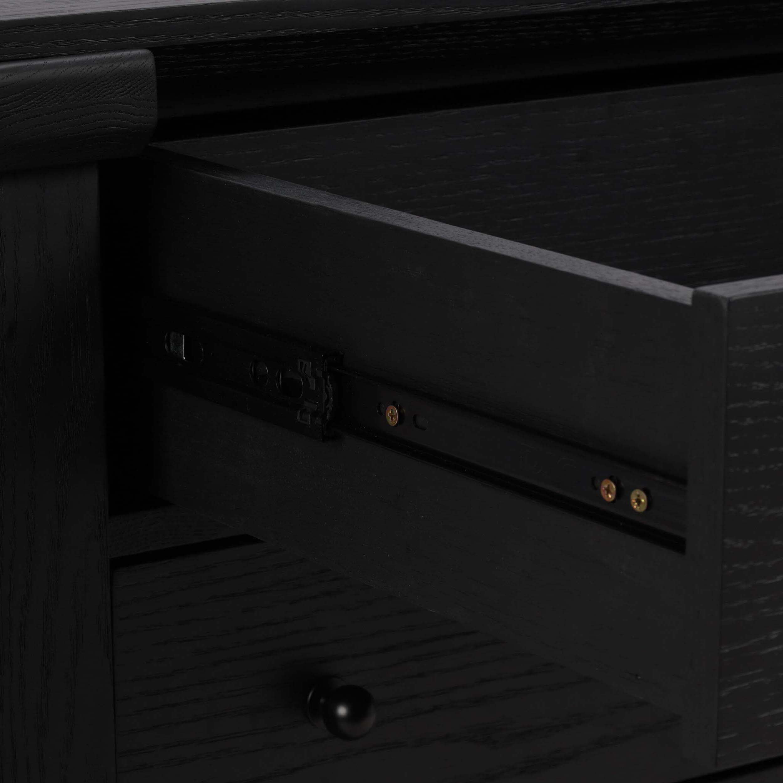 Gardendale Small Kitchen Island, Stained Black Oak Veneer
