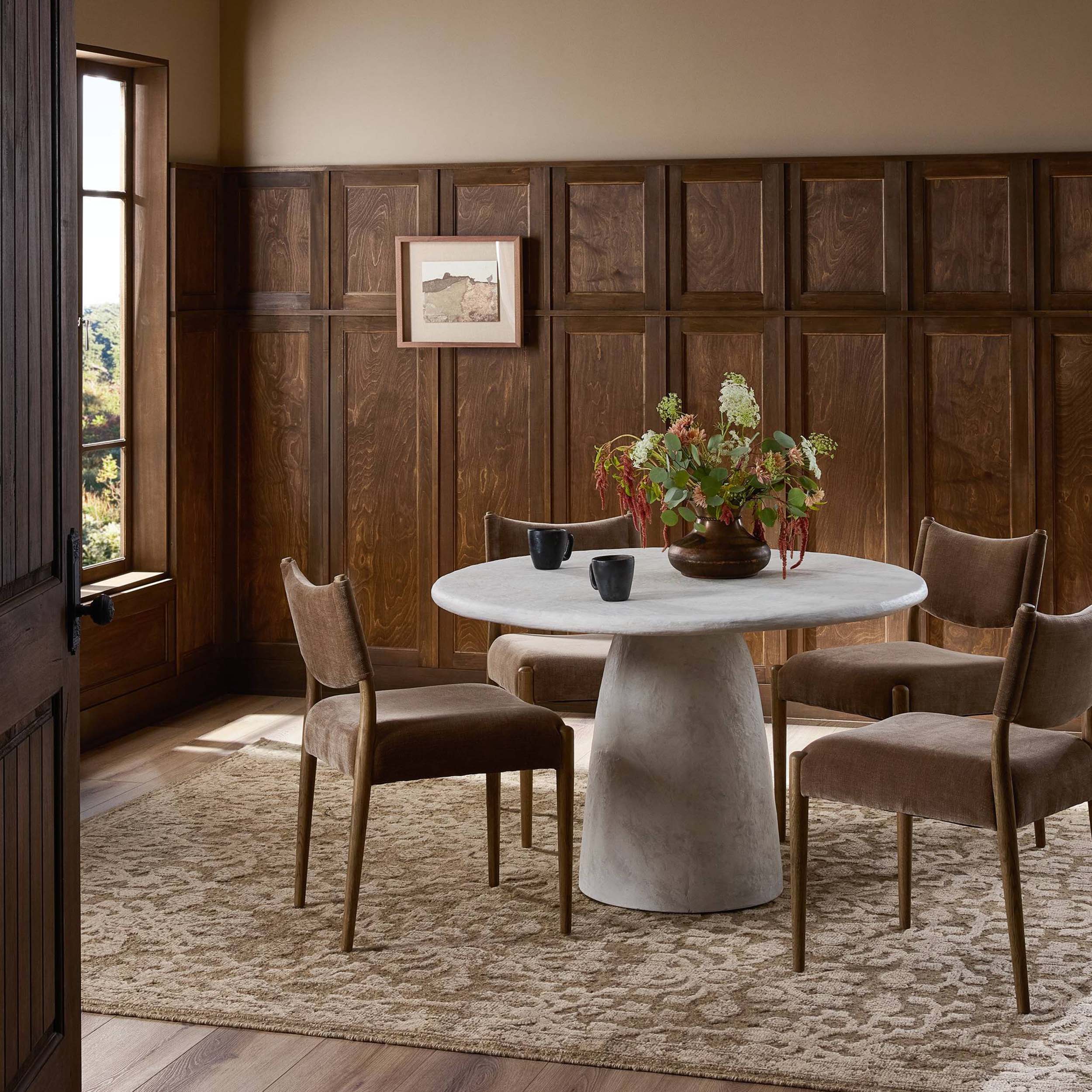 Janice Dining Table, Textured Lunar Concrete