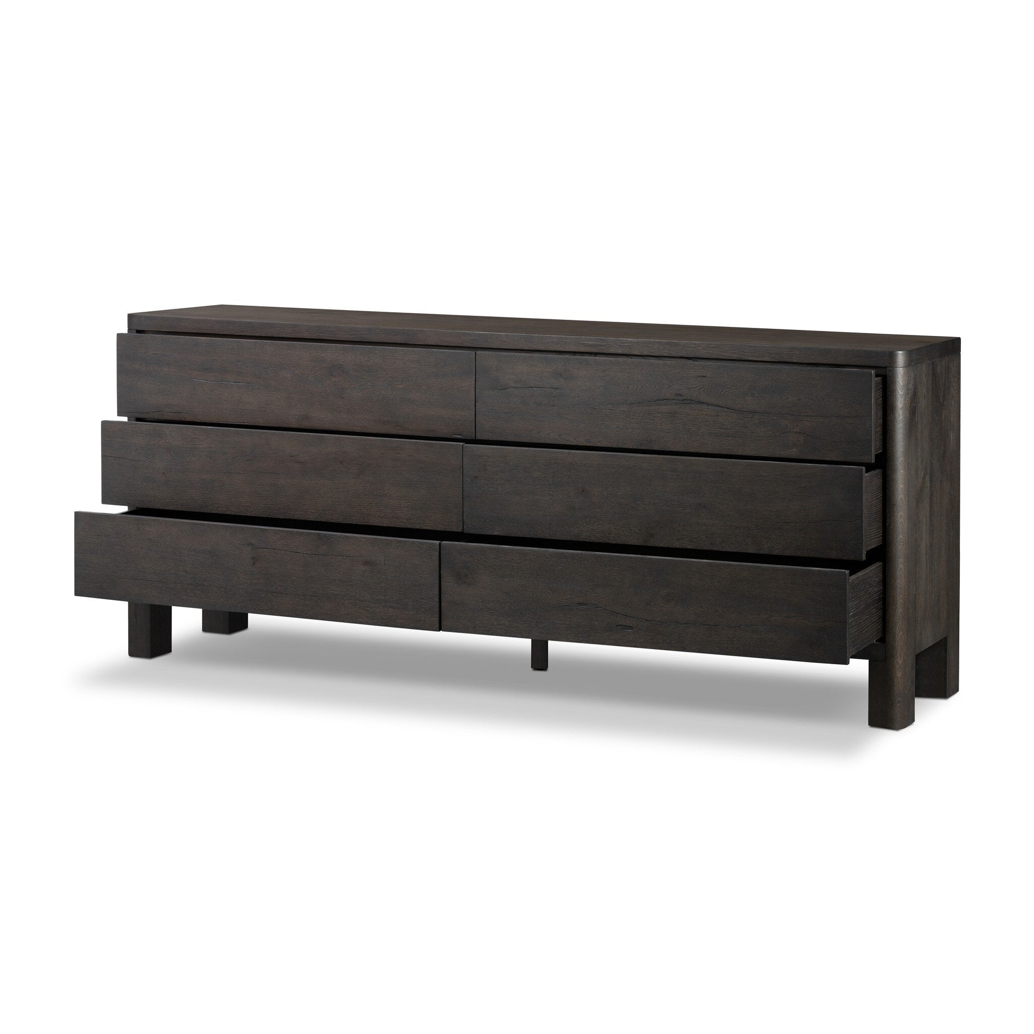 Noeline 6-Drawer Dresser, Smoked Black Oak Veneer