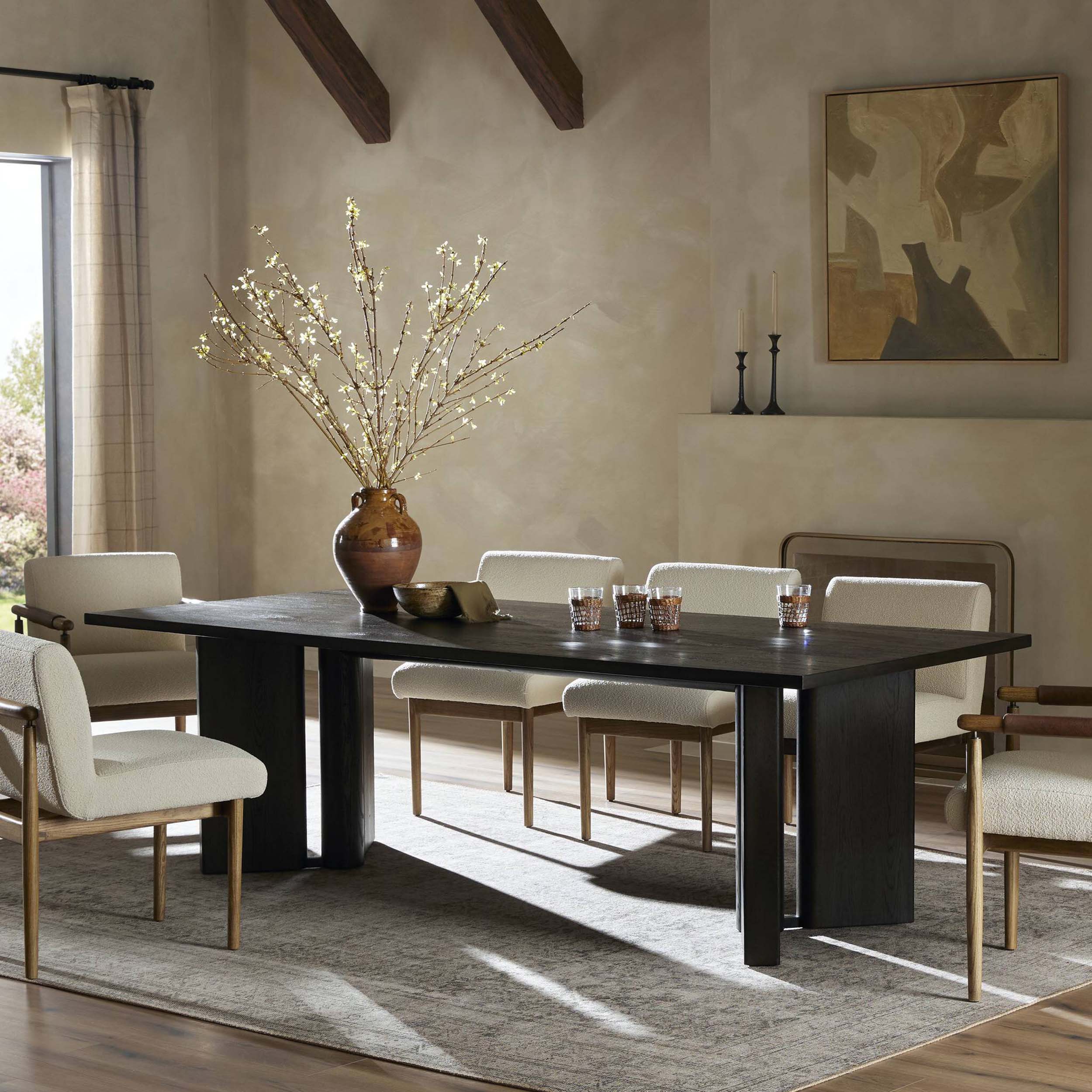 Huxley Dining Table, Smoked Black Veneer