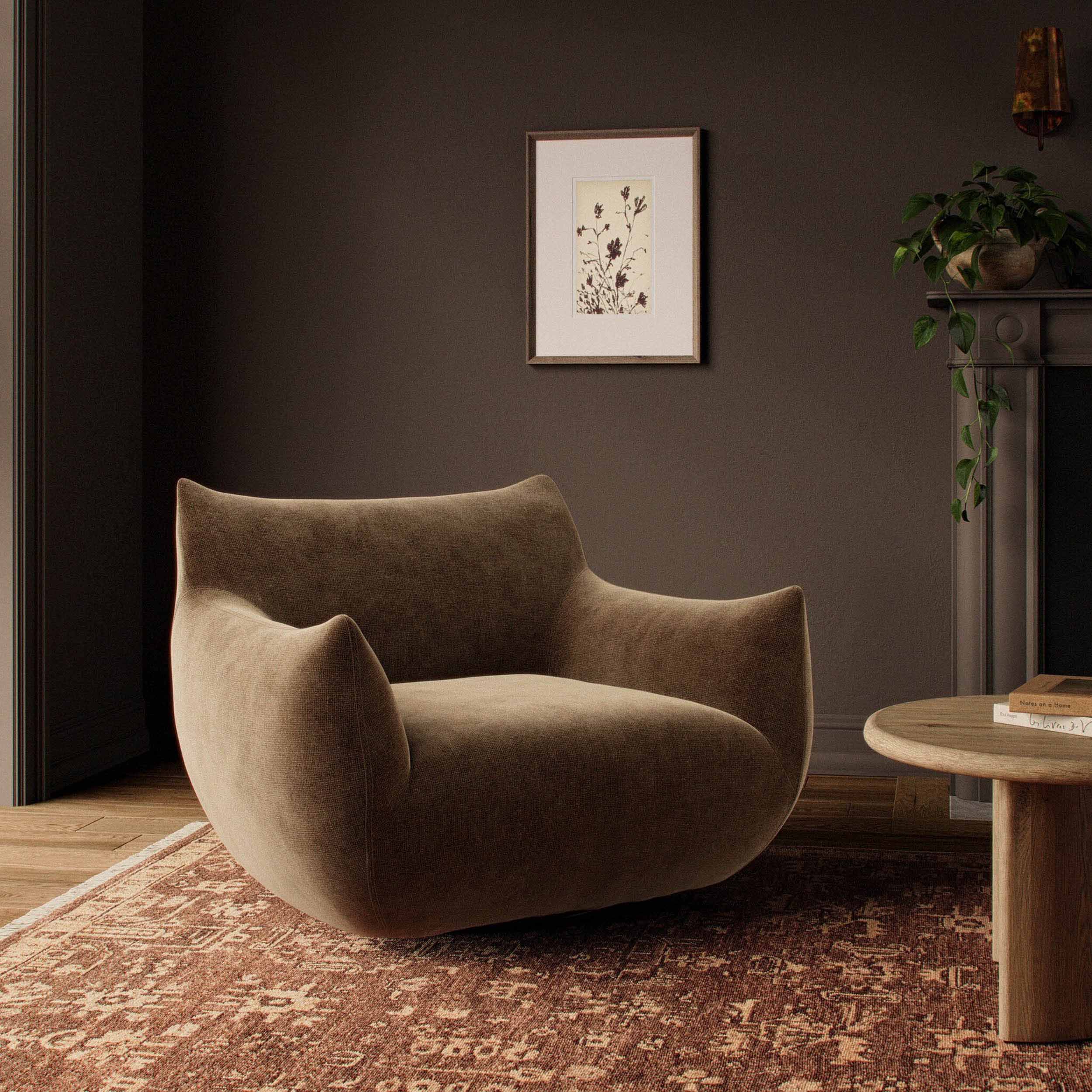 Margot Swivel Chair, Altair Mushroom