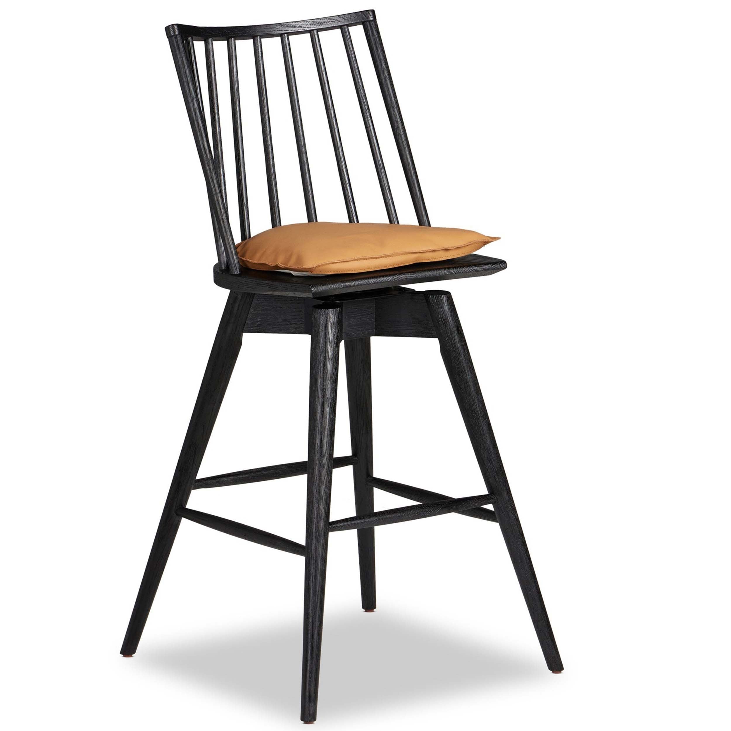Lewis Swivel Bar + Counter Stool, Whiskey Saddle