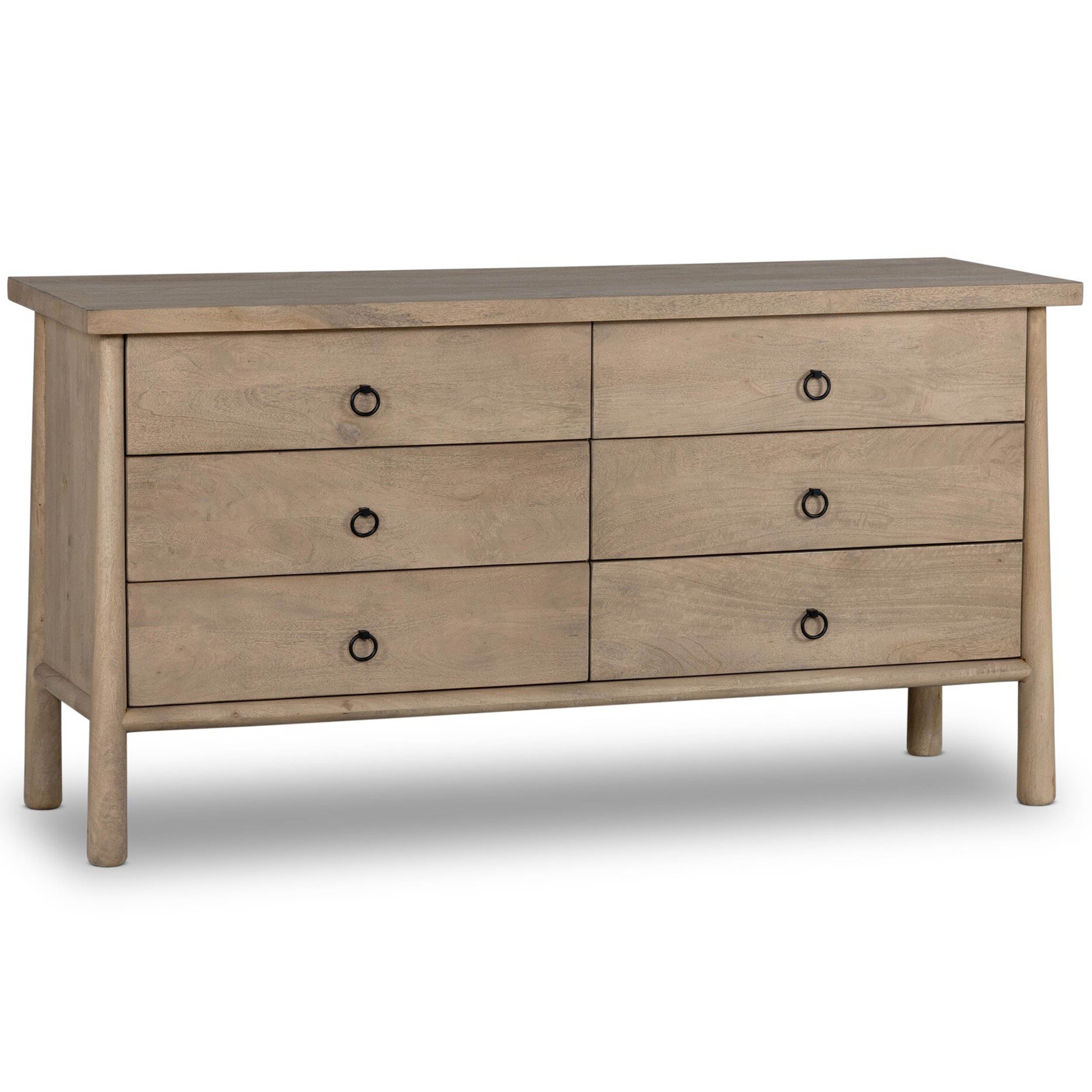 Freddie 6 Drawer Dresser, Caramel Mango