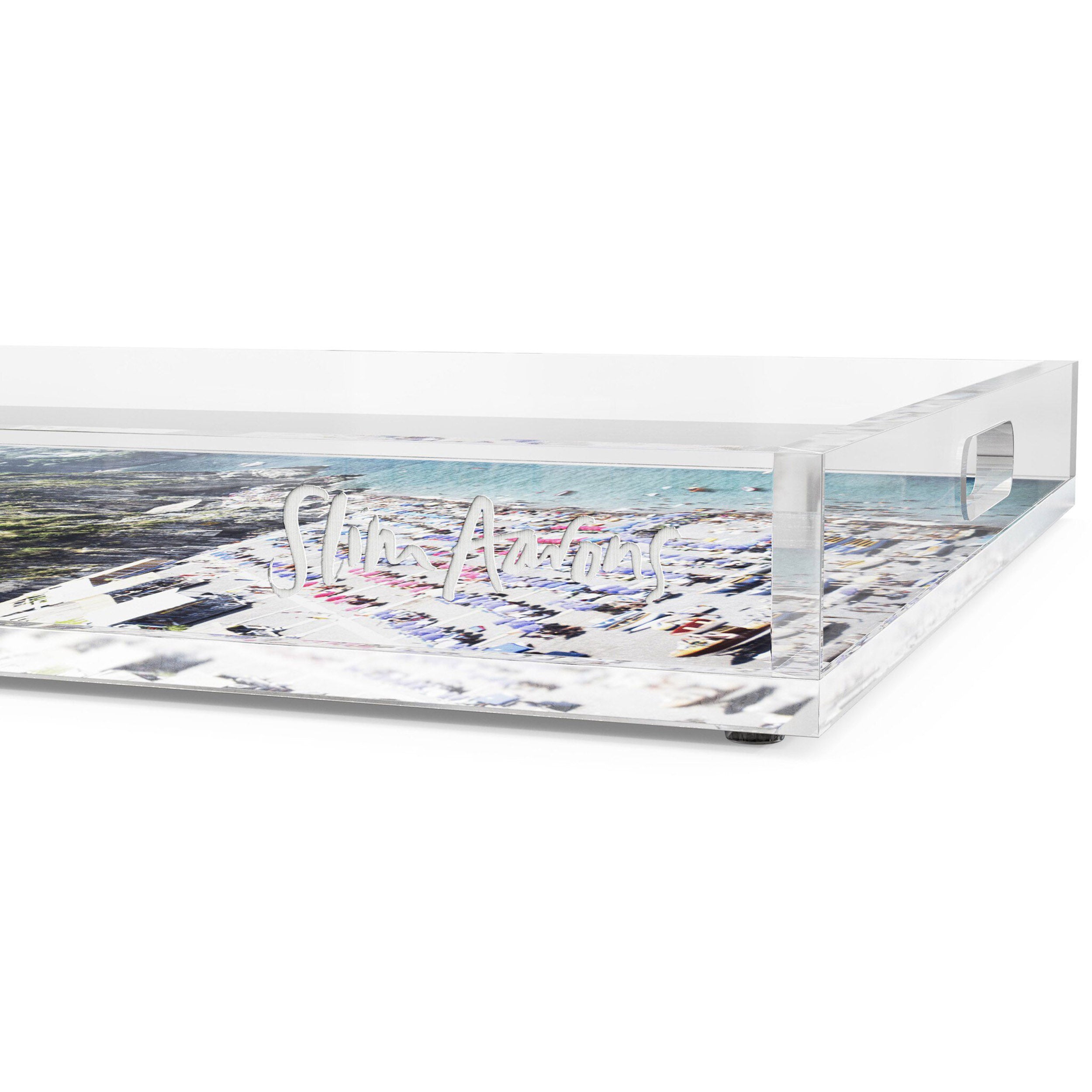 Beach In Positano Tray by Slim Aarons, 1/4" Clear Cast Acrylic