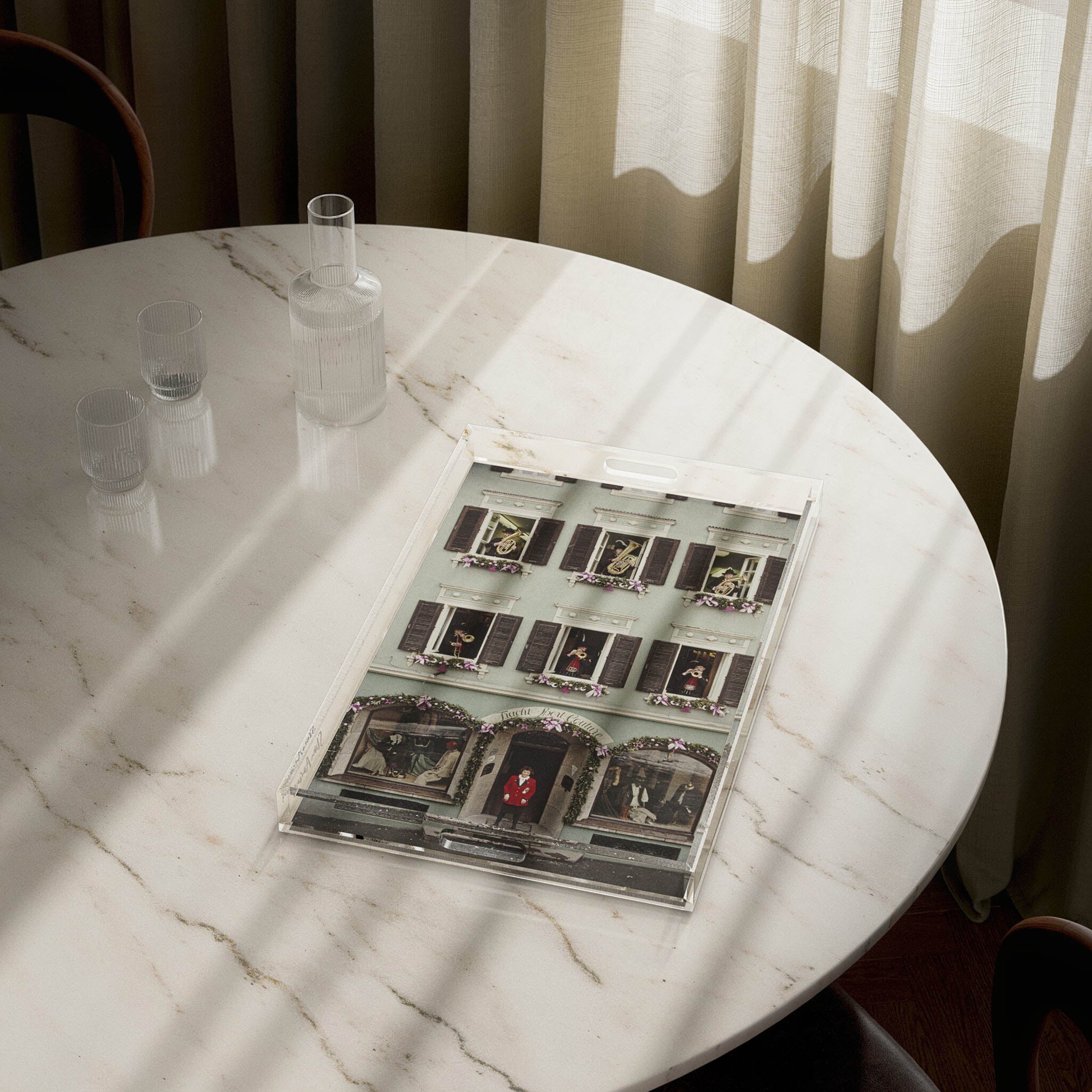 Trachten Sport Couture Tray by Slim Aarons, 1/4" Clear Cast Acrylic
