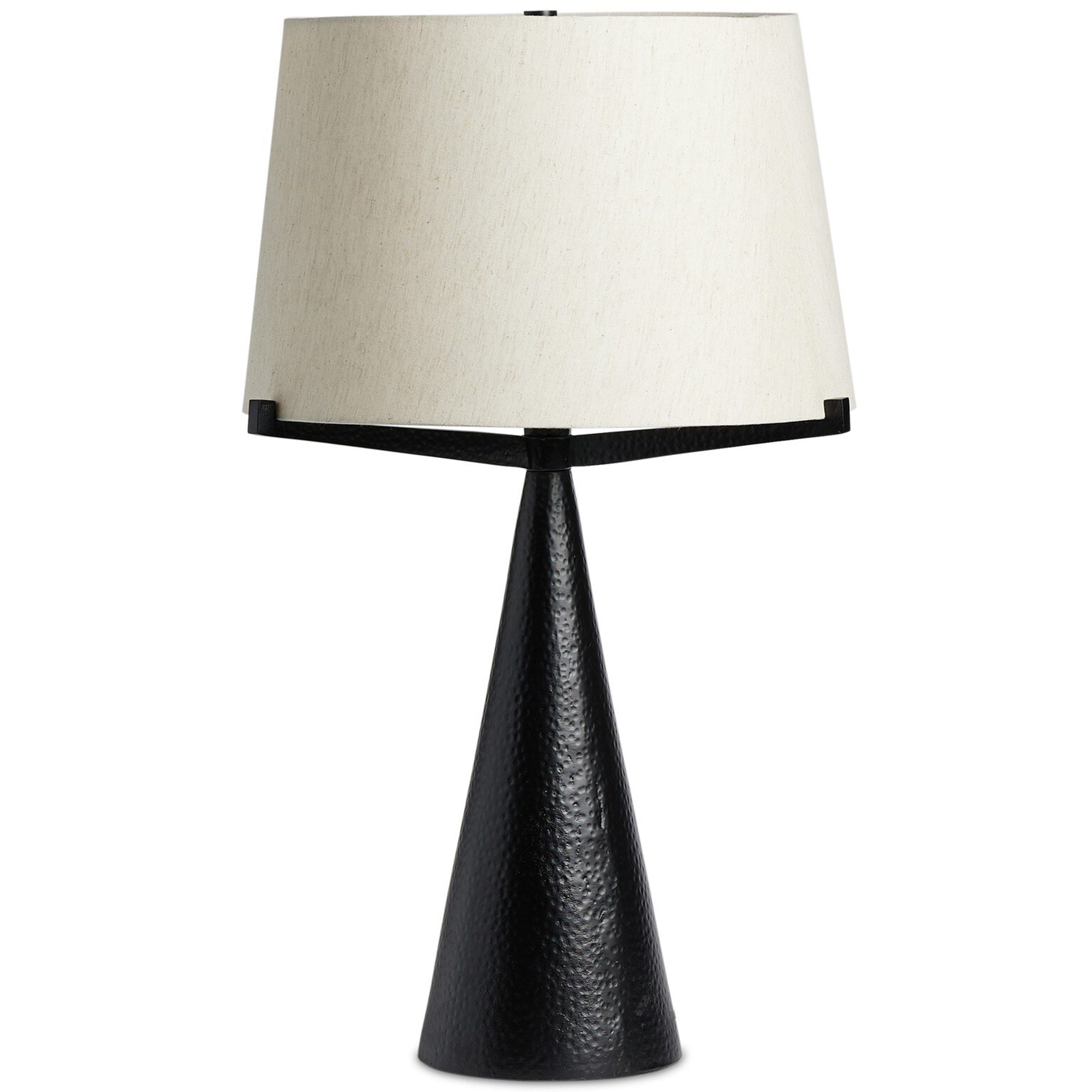 Ziggy Table Lamp, Hammered Black Aluminum