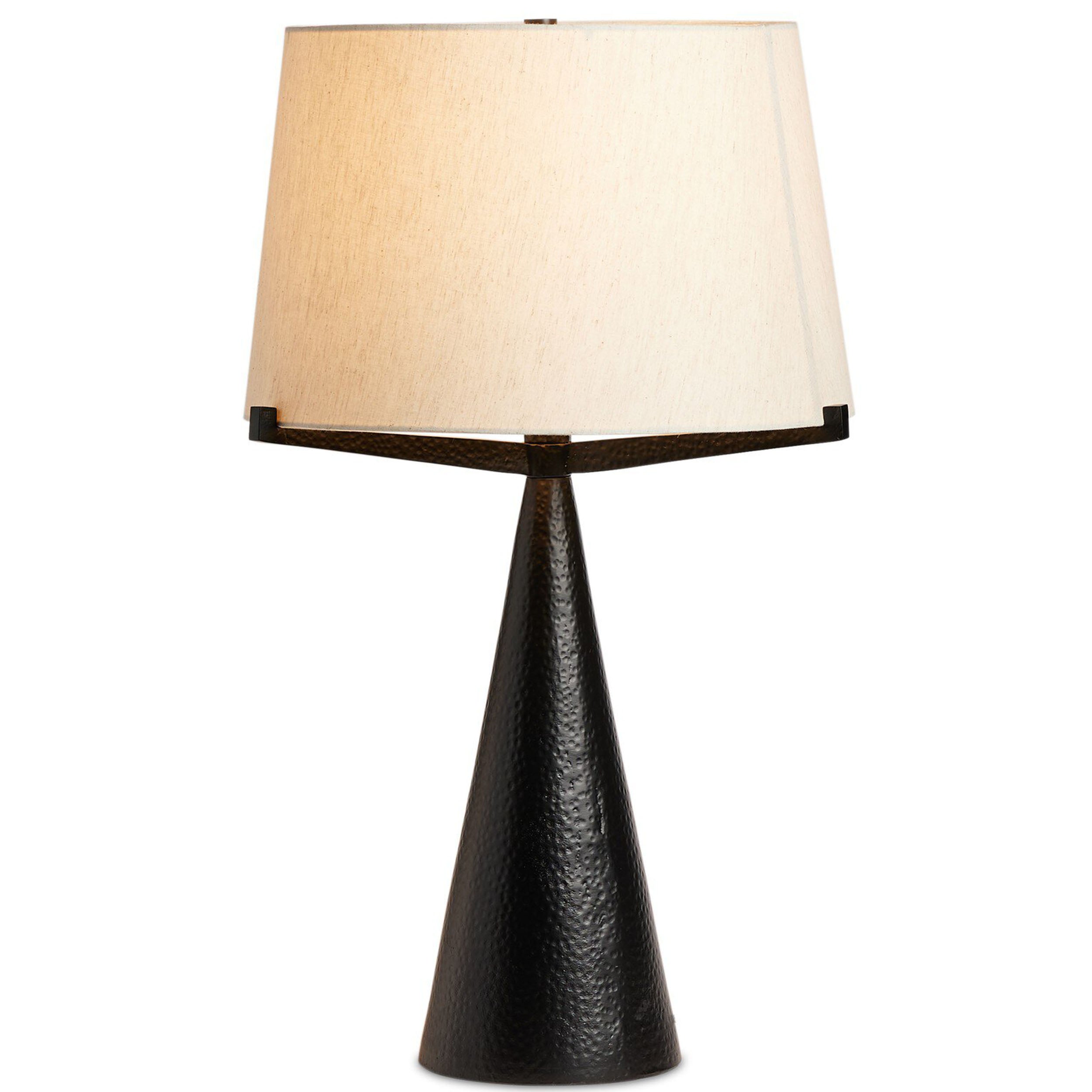 Ziggy Table Lamp, Hammered Black Aluminum