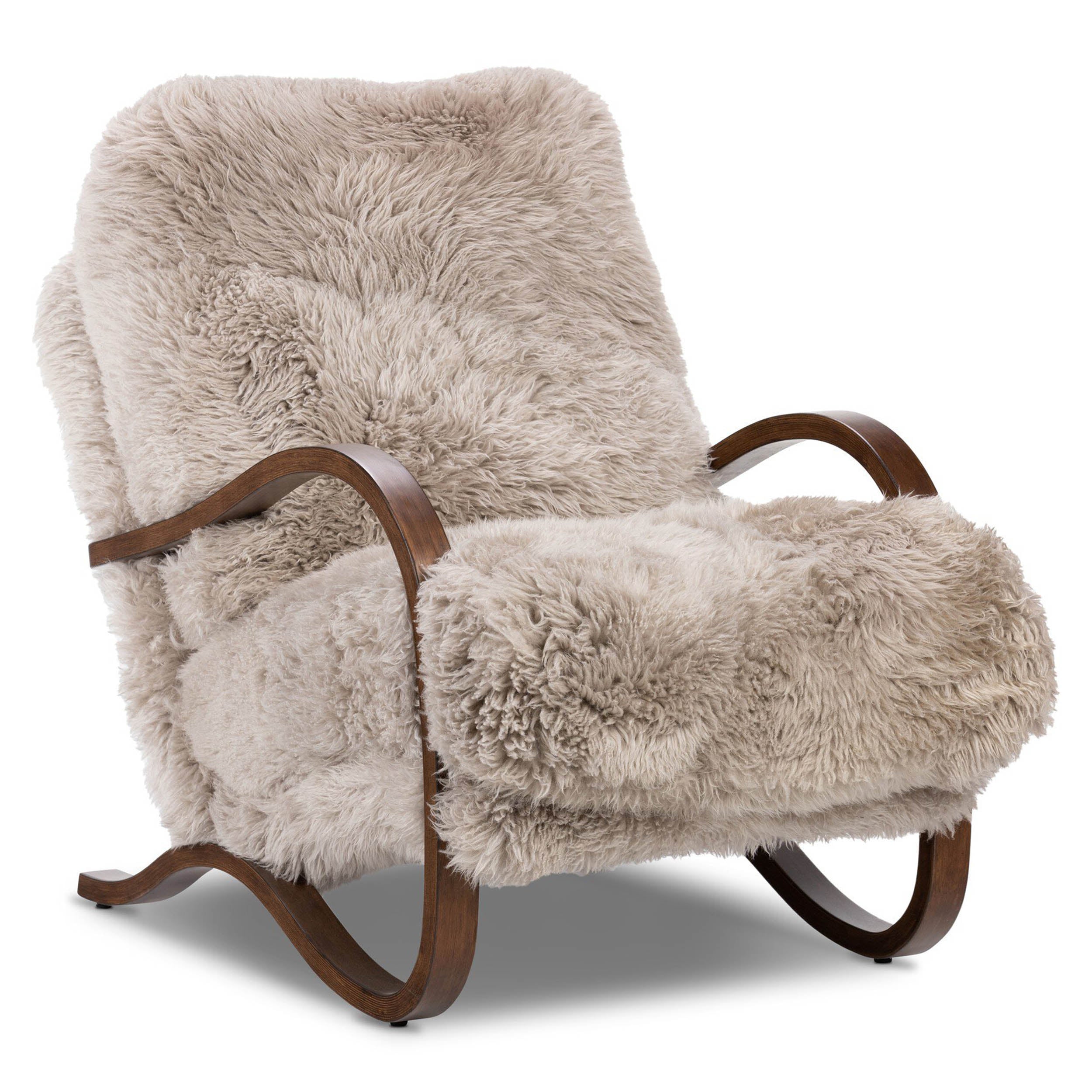 Tobin Chair, Taupe Mongolian Fur