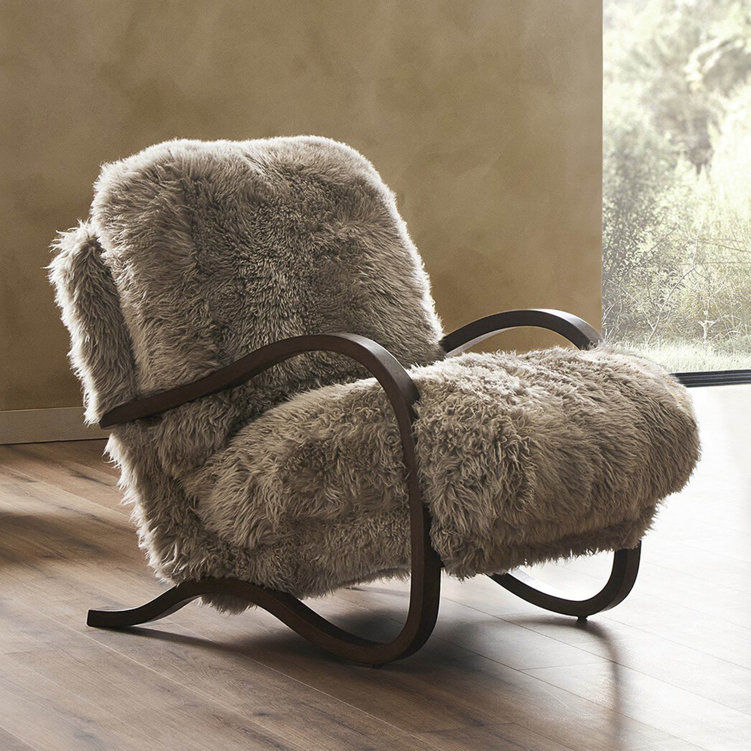 Tobin Chair, Taupe Mongolian Fur