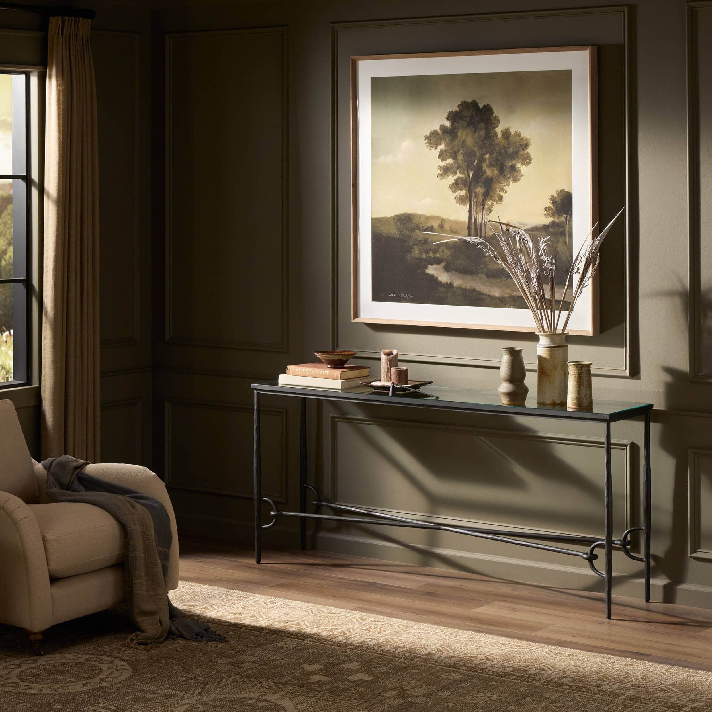 Babylon Console Table, Tempered Glass