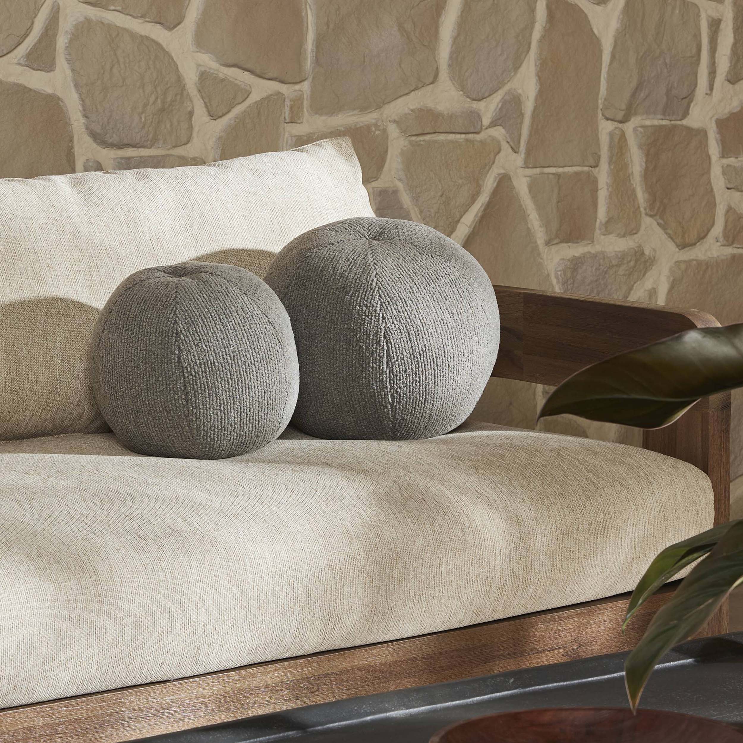 Balle Outdoor Pillow Set Of 2, Leto Grey