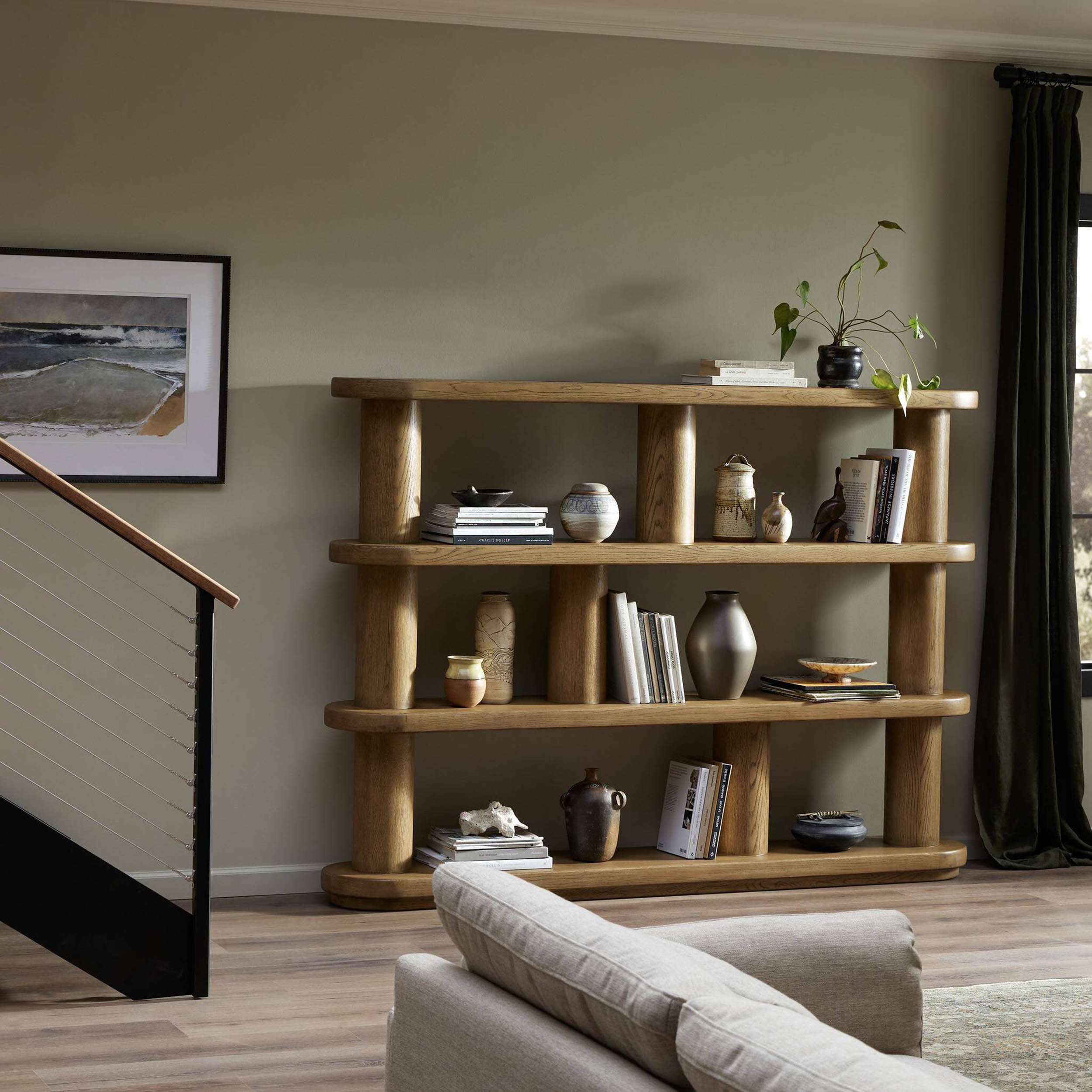 Luciana Bookcase, Smoked Oak Veneer