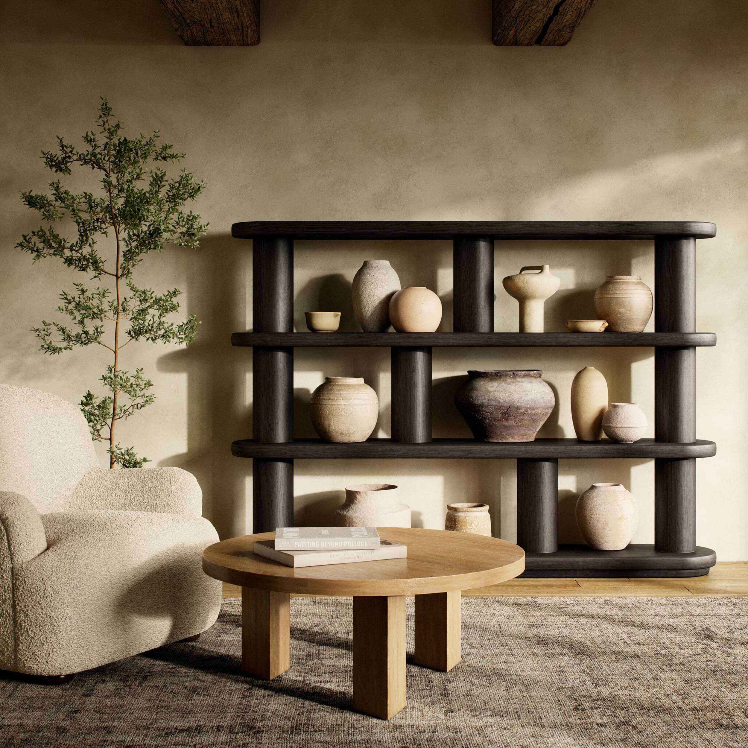 Luciana Bookcase, Ebony Oak Veneer