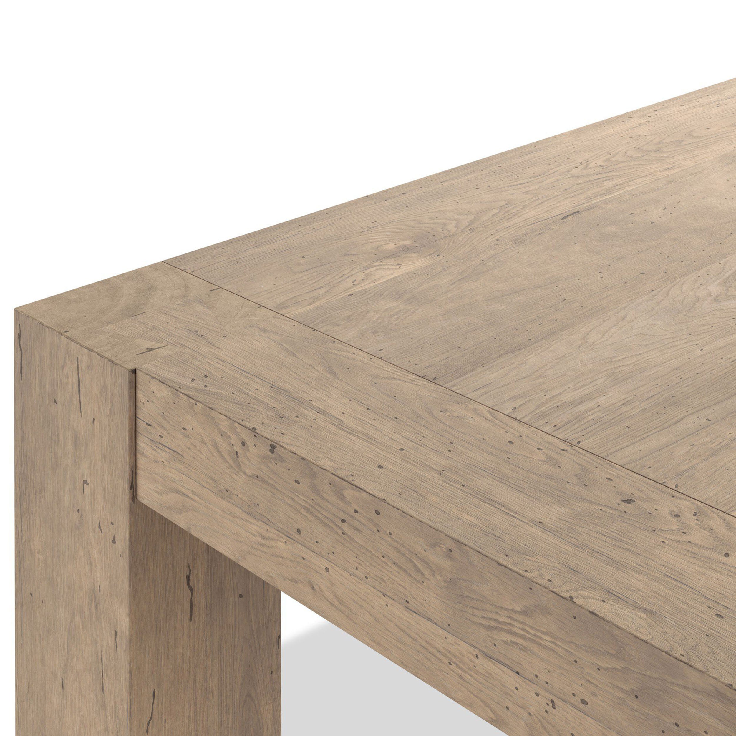 Abaso Dining Table, Whitewash Rustic Wormwood Oak
