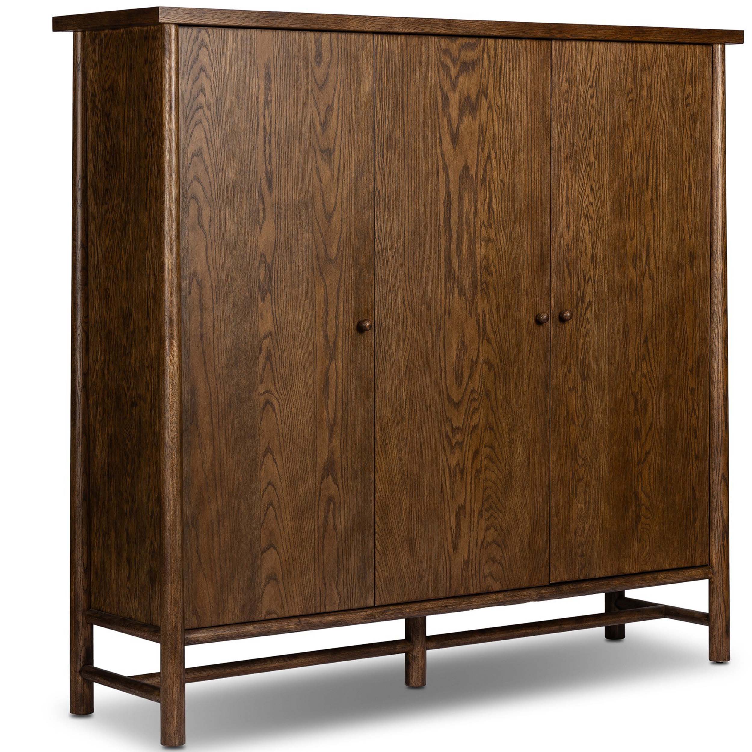 Renaud 3-Door Cabinet, Dark Toasted Oak Veneer