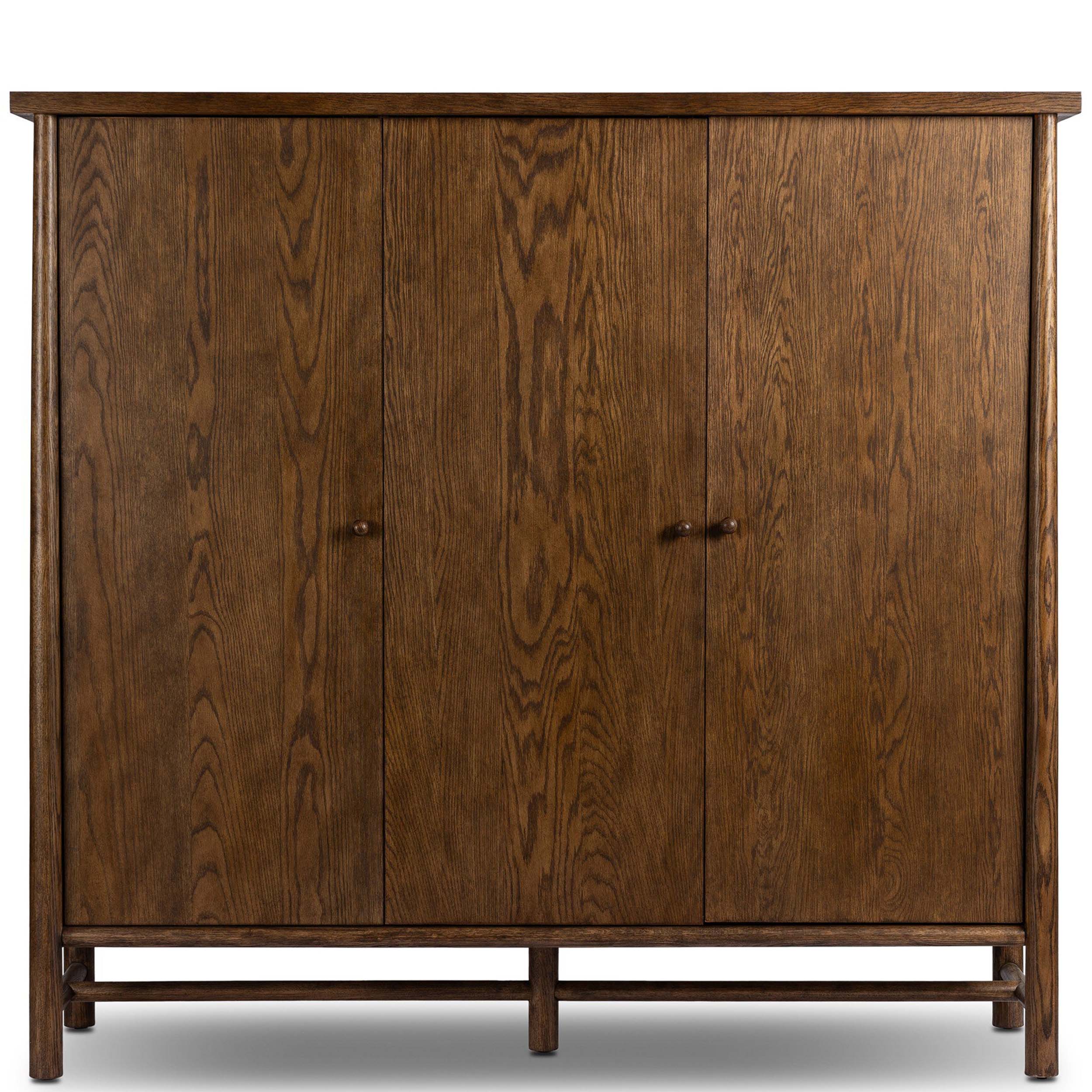 Renaud 3-Door Cabinet, Dark Toasted Oak Veneer