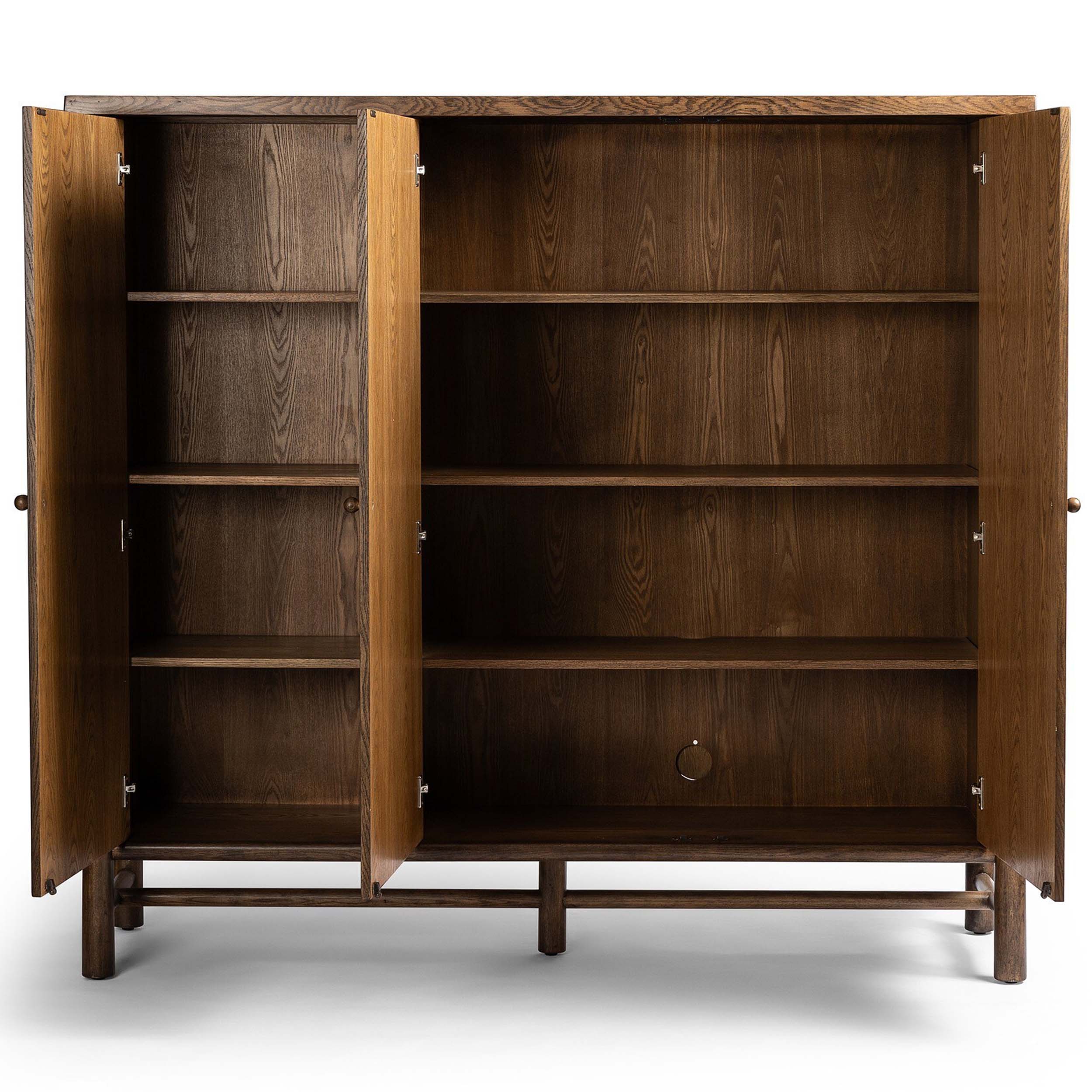 Renaud 3-Door Cabinet, Dark Toasted Oak Veneer