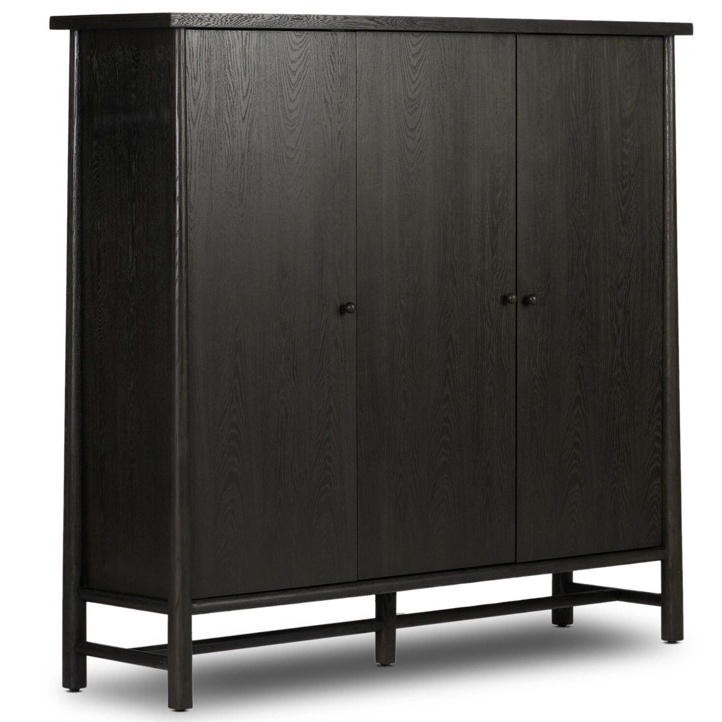 Renaud 3-Door Cabinet, Charcoal Oak Veneer