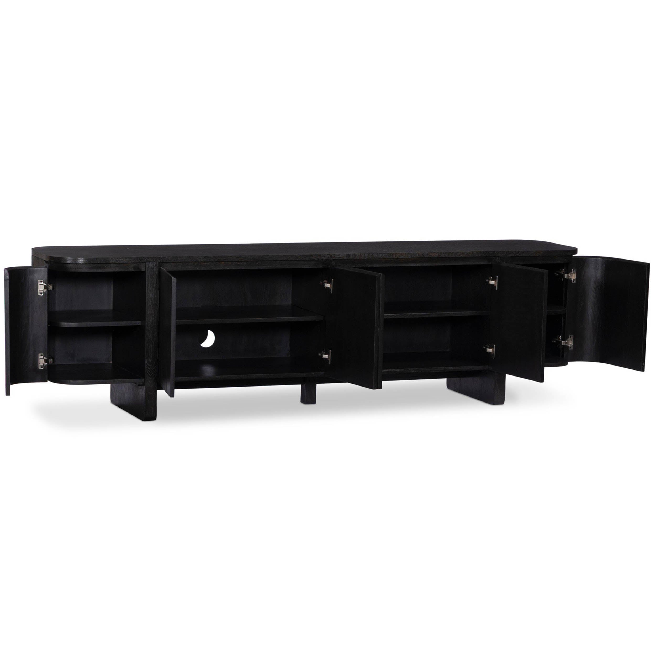 Elle Media Console, Worn Black Oak