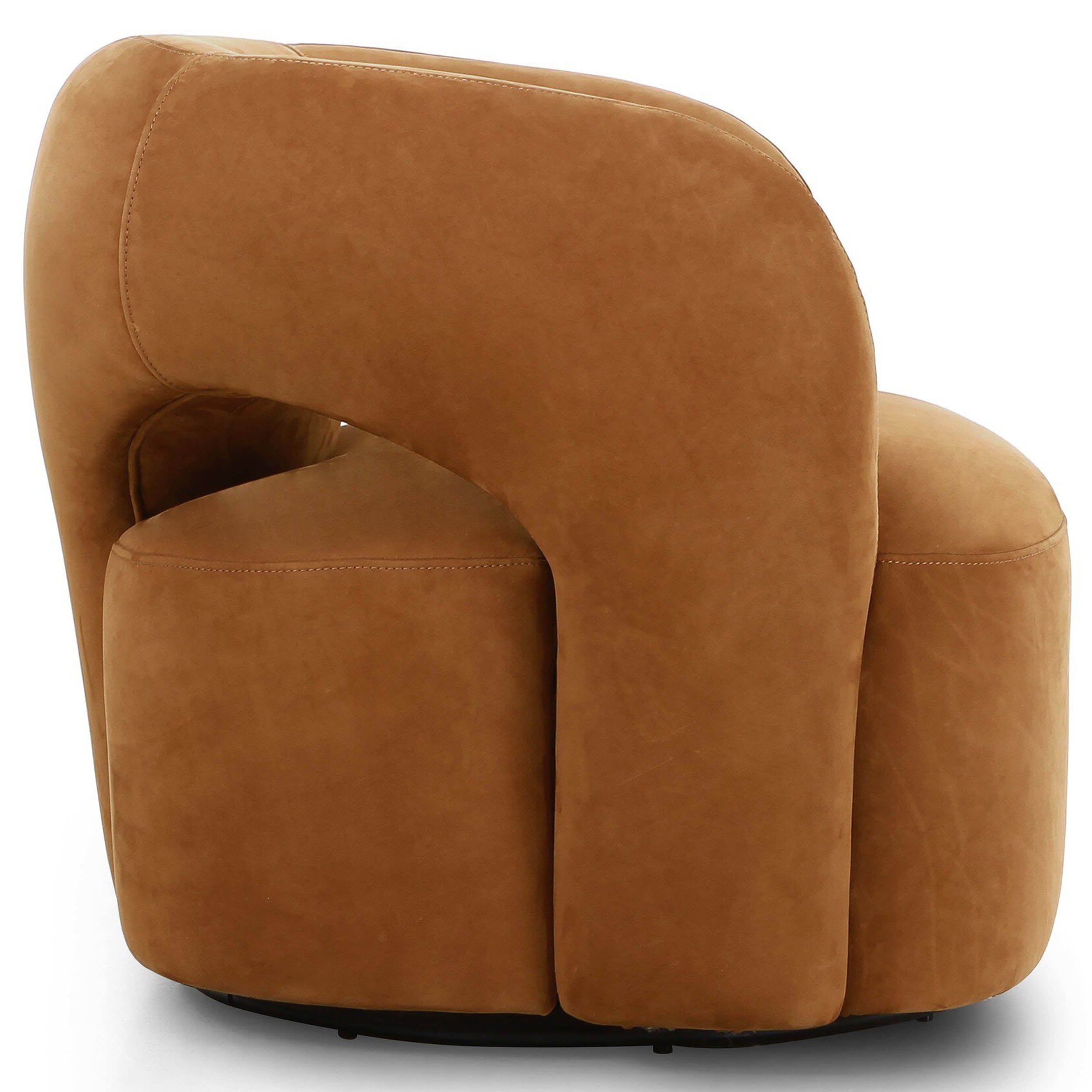 Mazie Swivel Chair, Nubuck Cognac