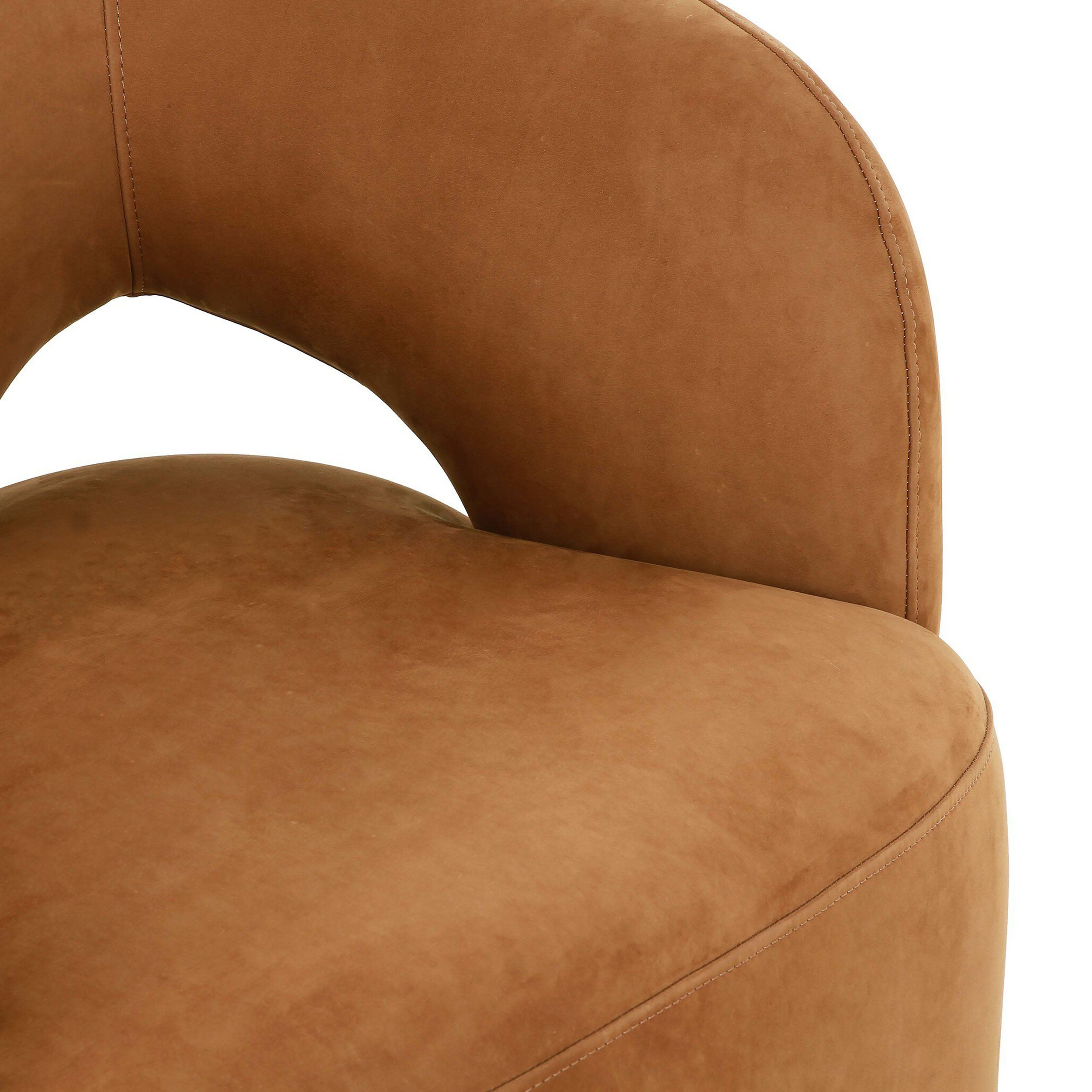 Mazie Swivel Chair, Nubuck Cognac