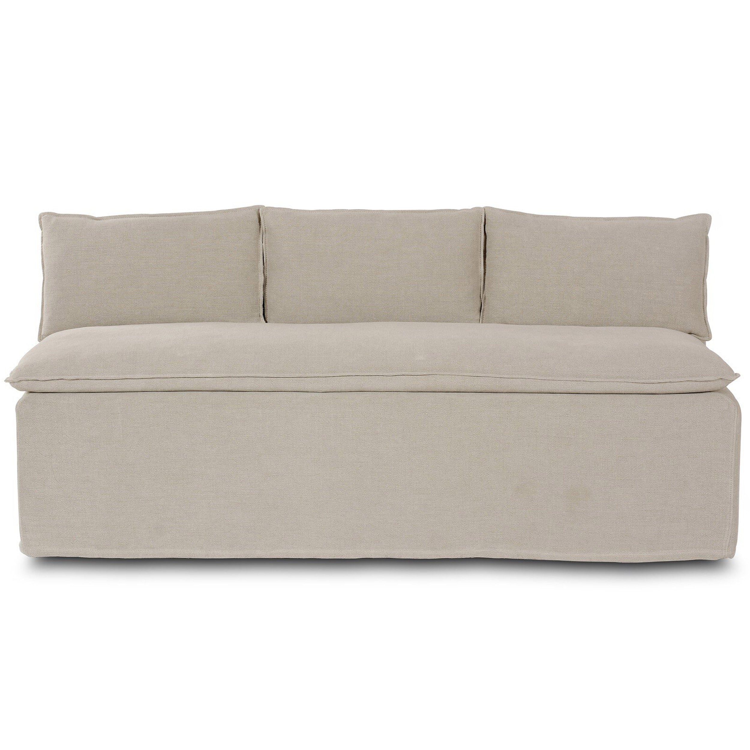 Build Your Own: Andre Slipcover Dining Banquette, Broadway Stone, Dining Bench - 75"