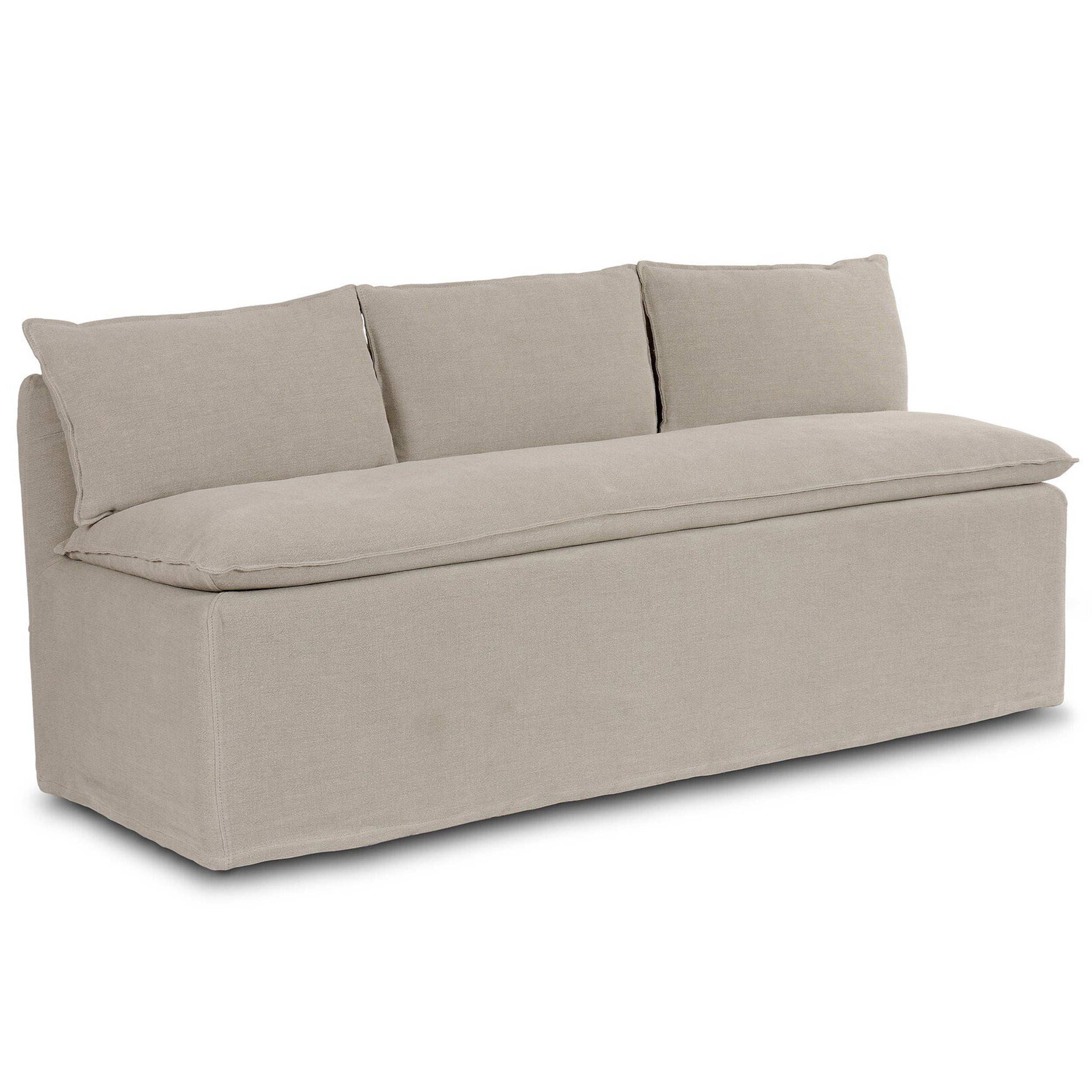 Build Your Own: Andre Slipcover Dining Banquette, Broadway Stone, Dining Bench - 75"