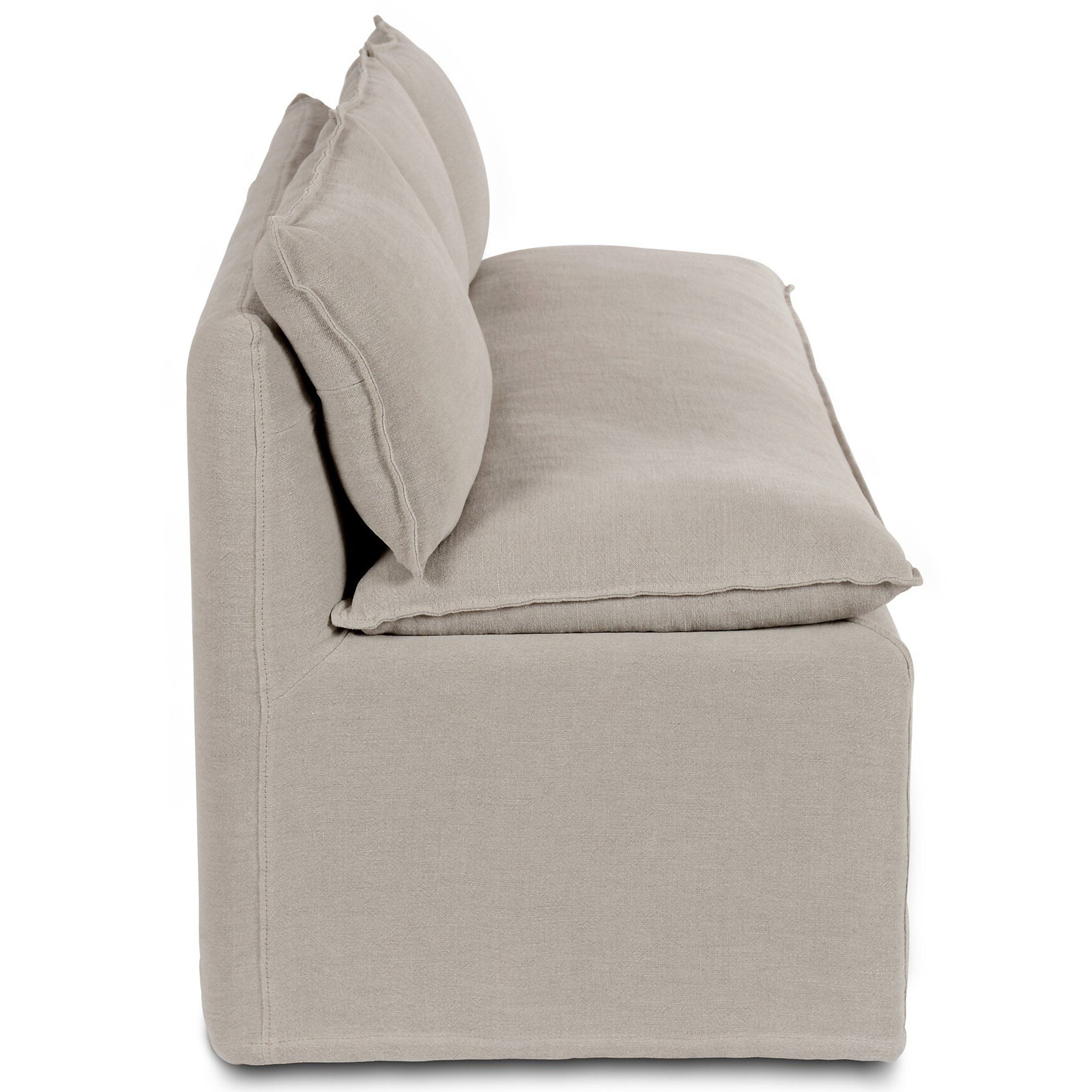 Build Your Own: Andre Slipcover Dining Banquette, Broadway Stone, Dining Bench - 75"