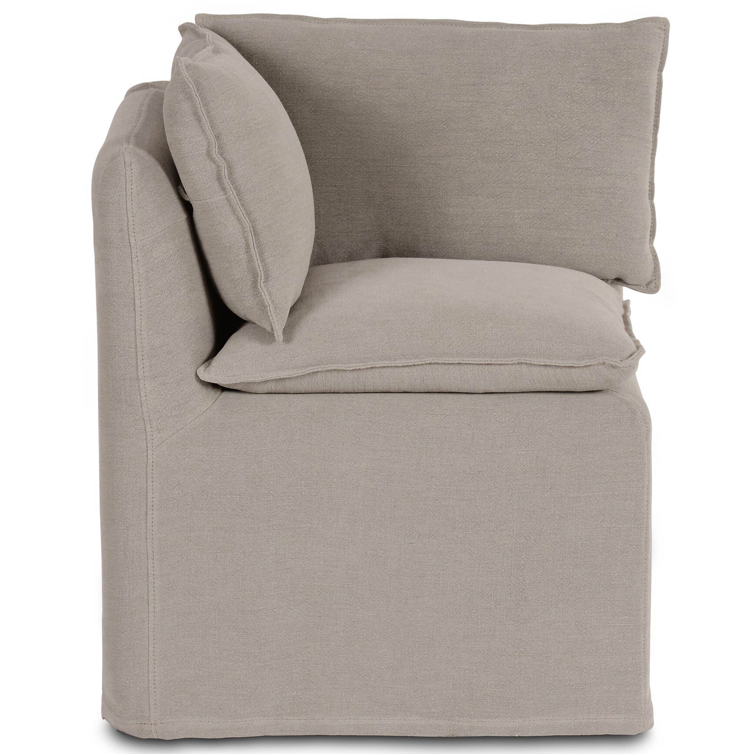 Build Your Own: Andre Slipcover Dining Banquette, Broadway Stone, Corner Piece