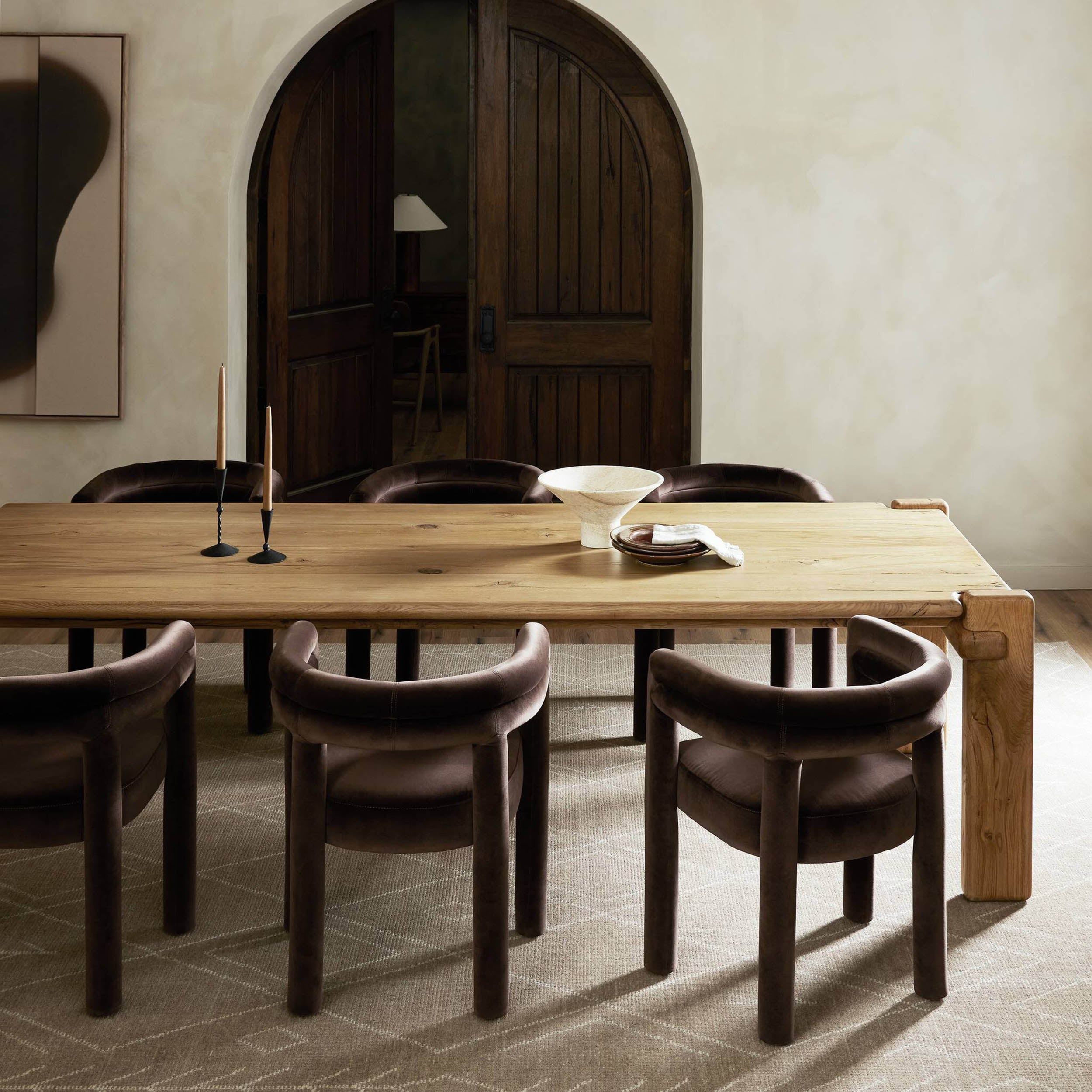 Marcia Dining Table 120", Natural Reclaimed French Oak