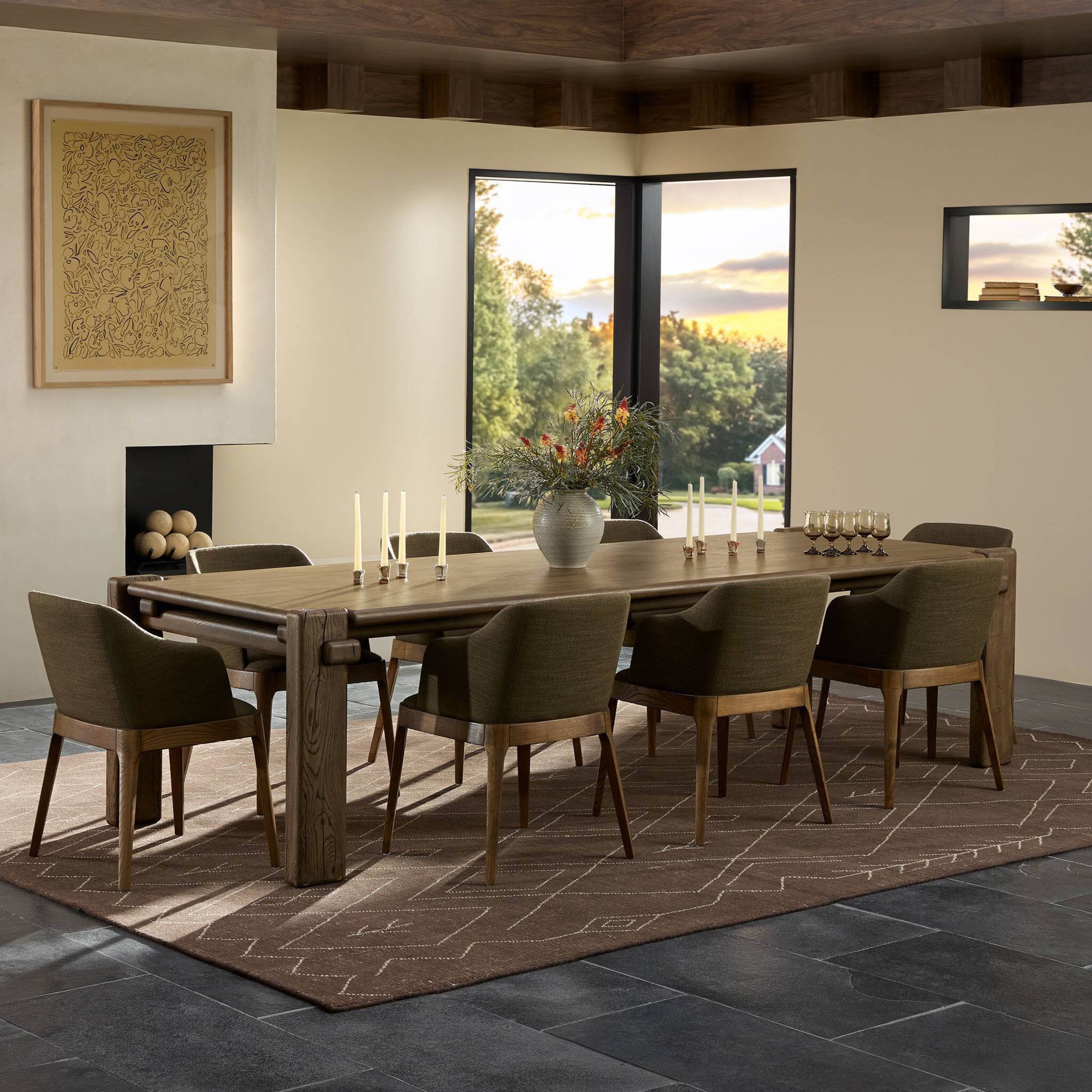 Marcia Dining Table 120", Grey Reclaimed French Oak