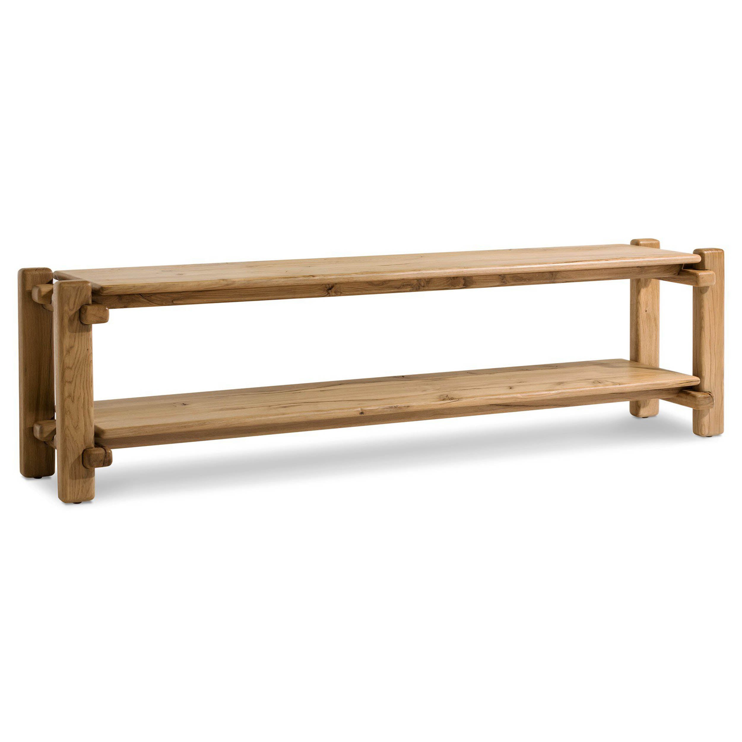 Marcia Low Console Table, Natural Reclaimed French Oak