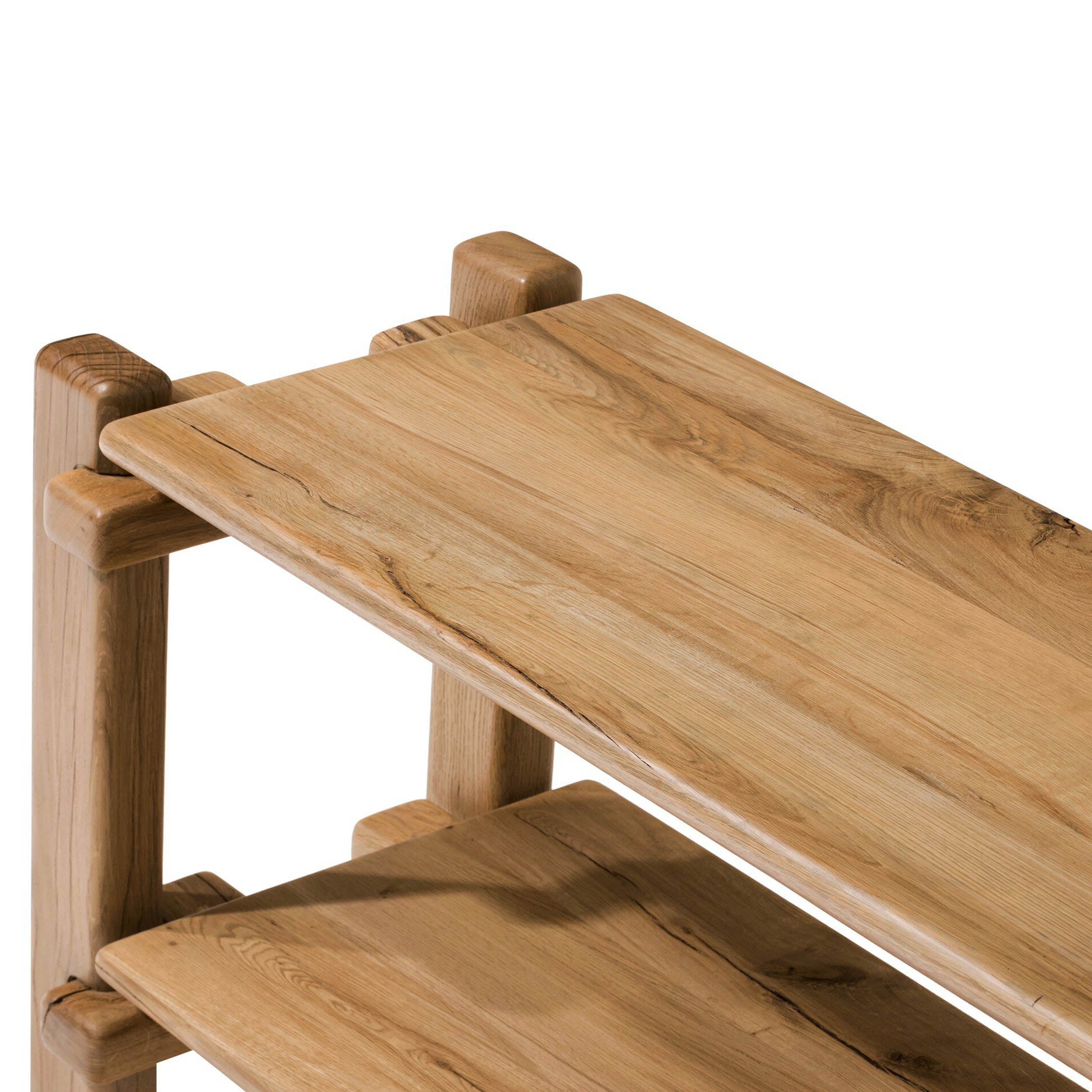 Marcia Low Console Table, Natural Reclaimed French Oak