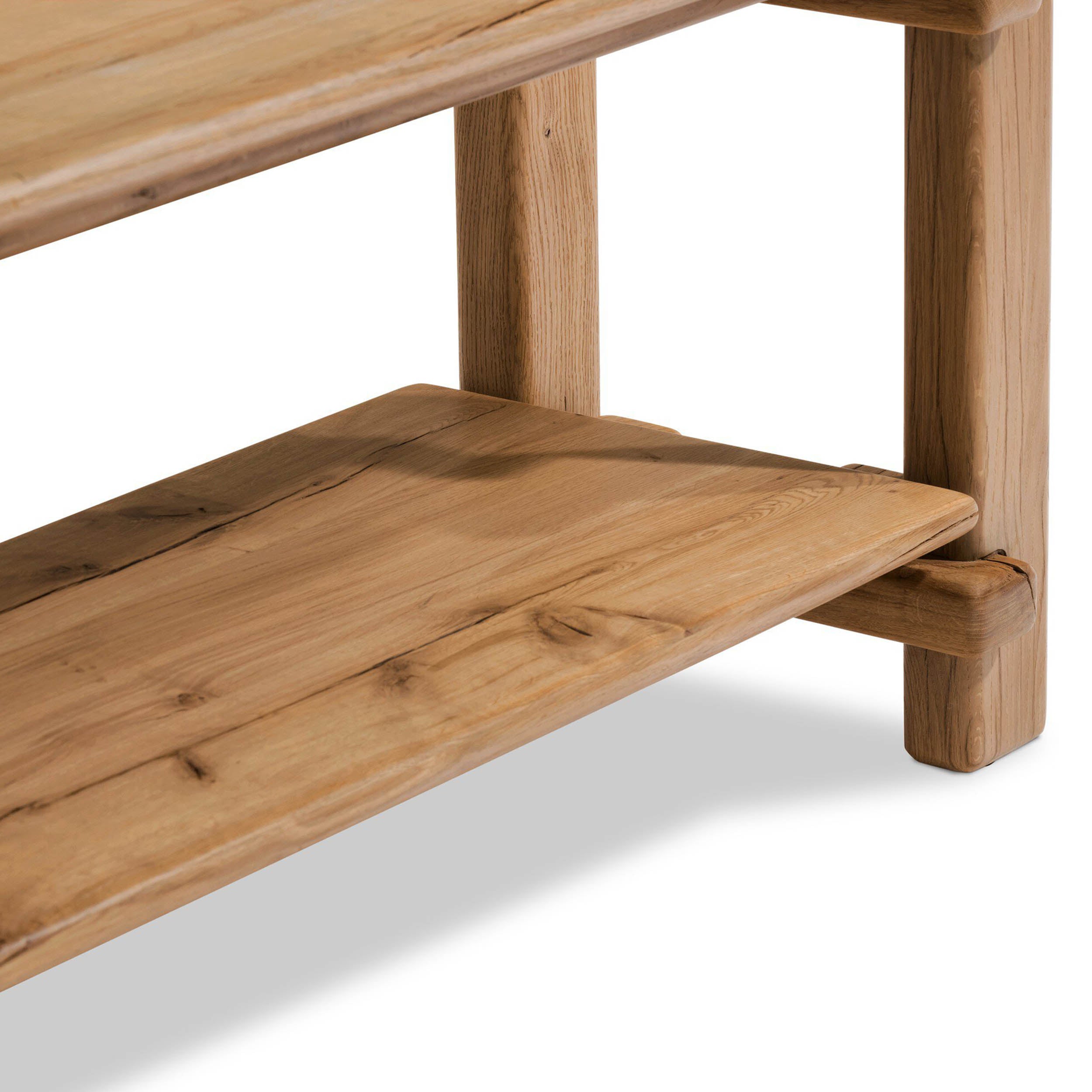 Marcia Low Console Table, Natural Reclaimed French Oak