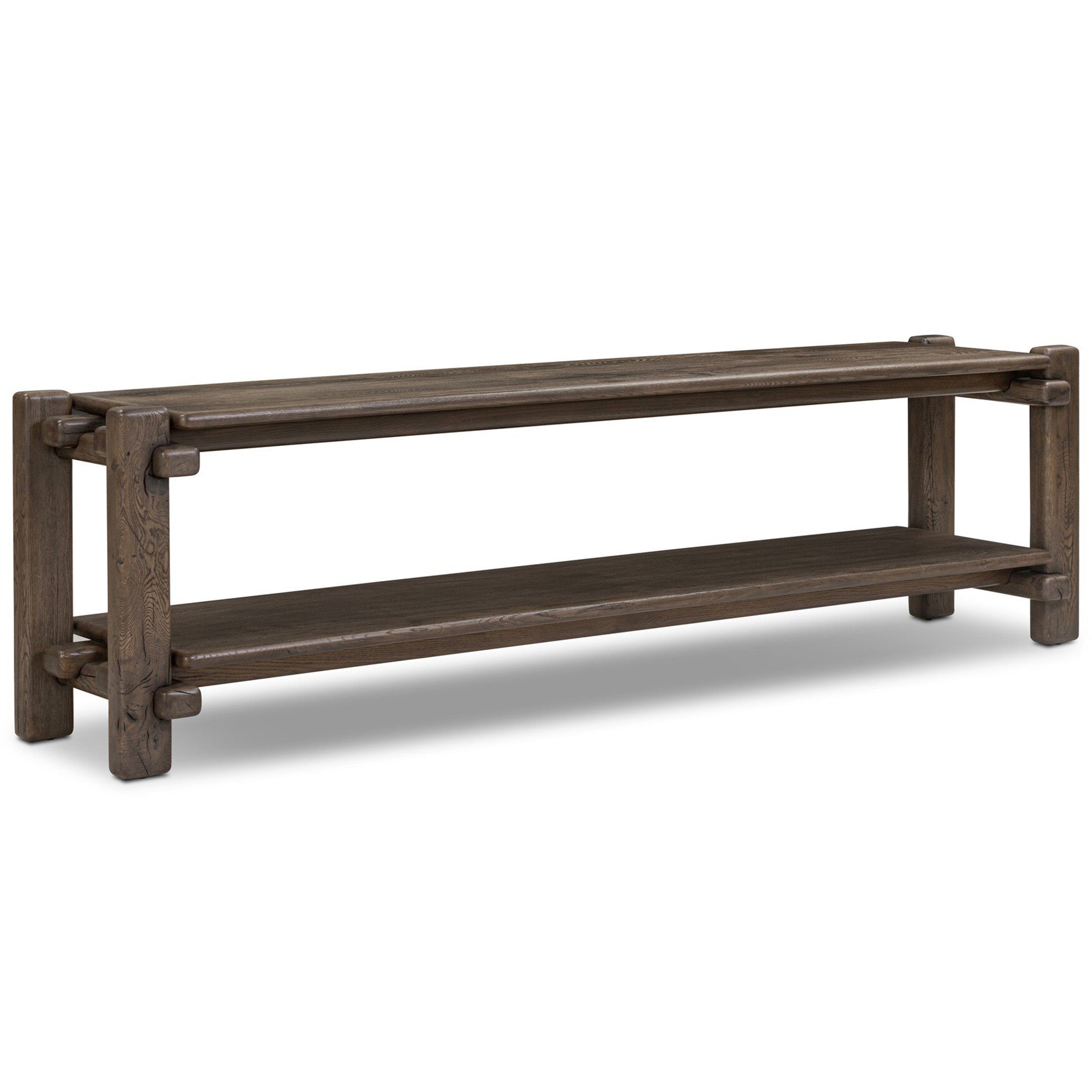Marcia Low Console Table, Grey Reclaimed French Oak