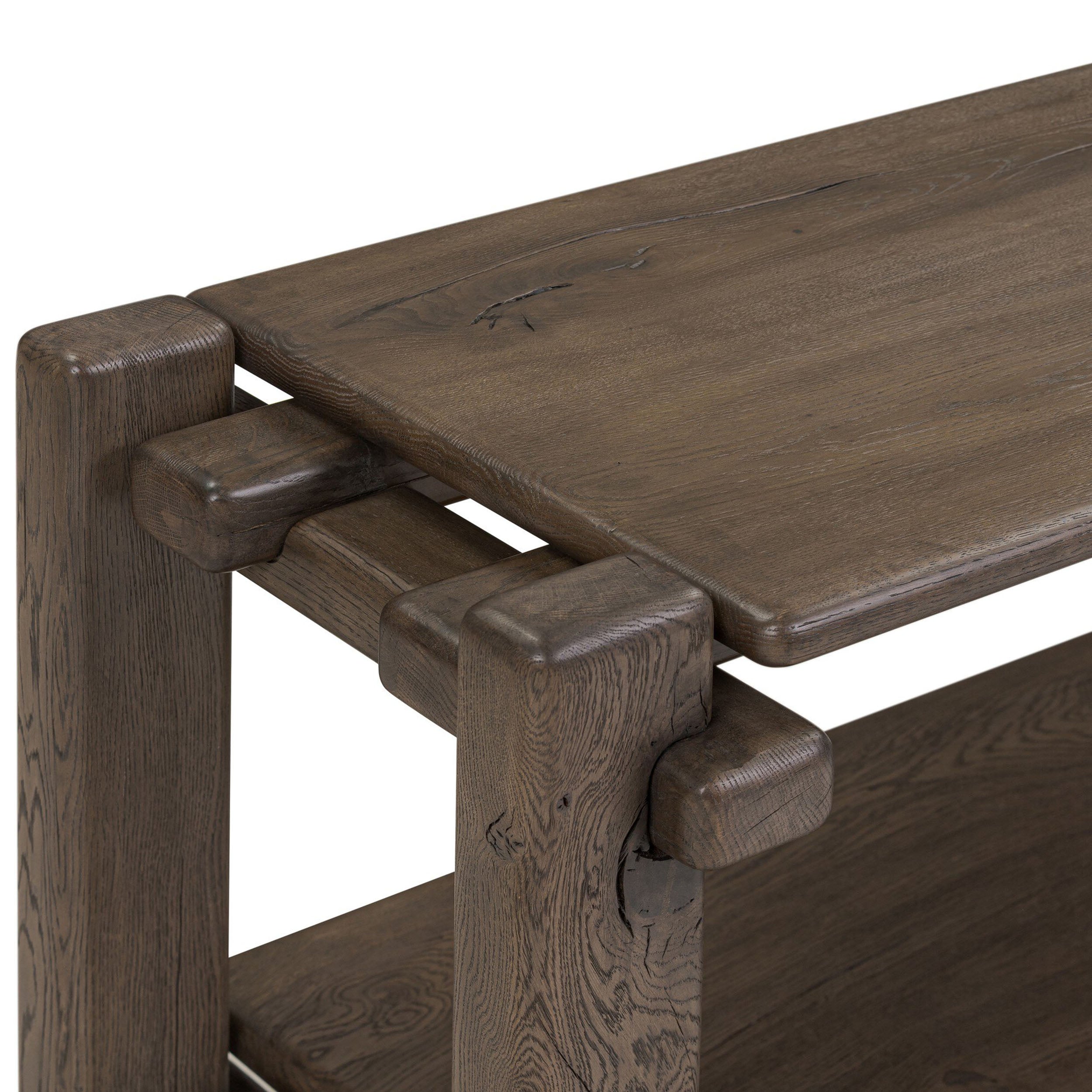 Marcia Low Console Table, Grey Reclaimed French Oak