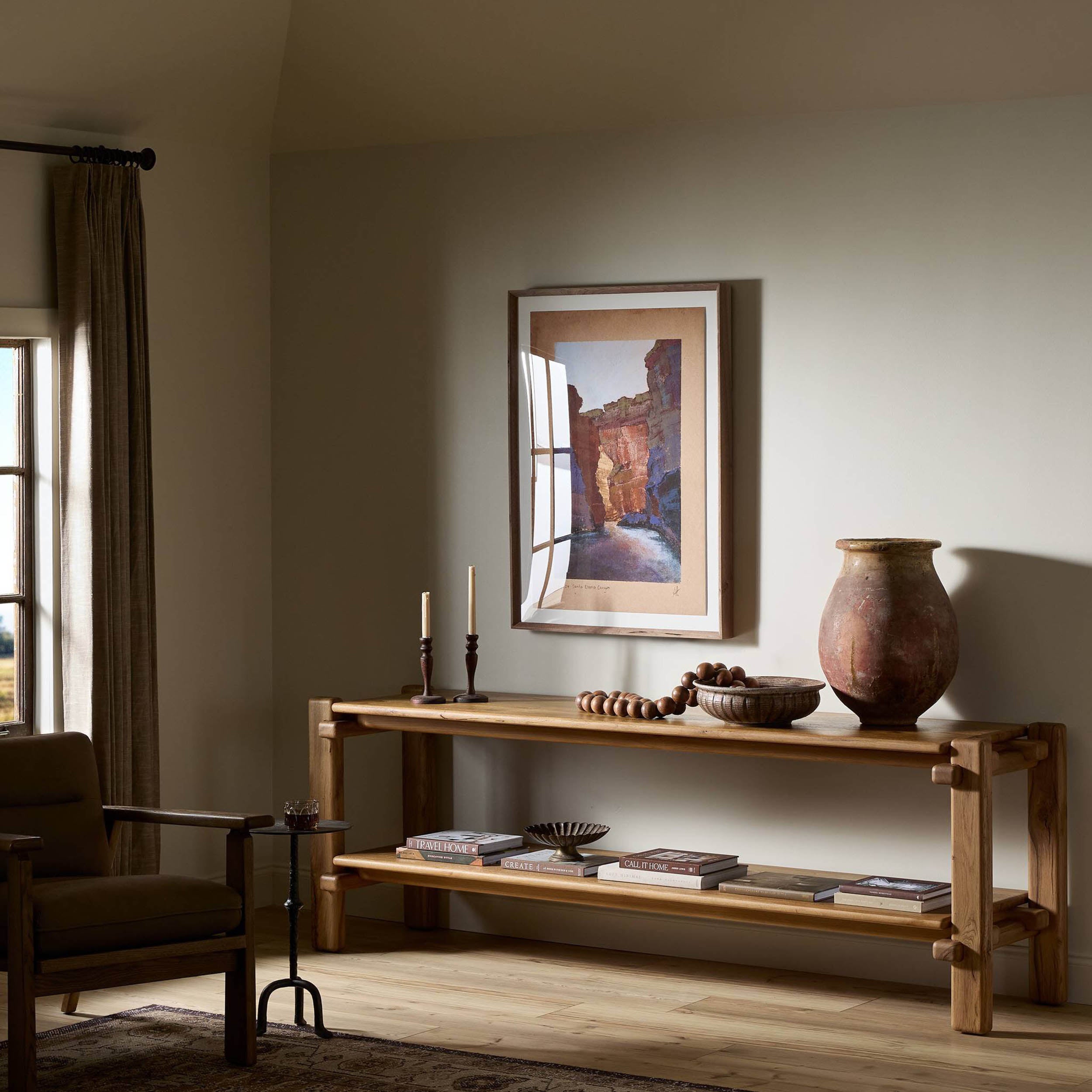 Marcia Console Table, Natural Reclaimed French Oak