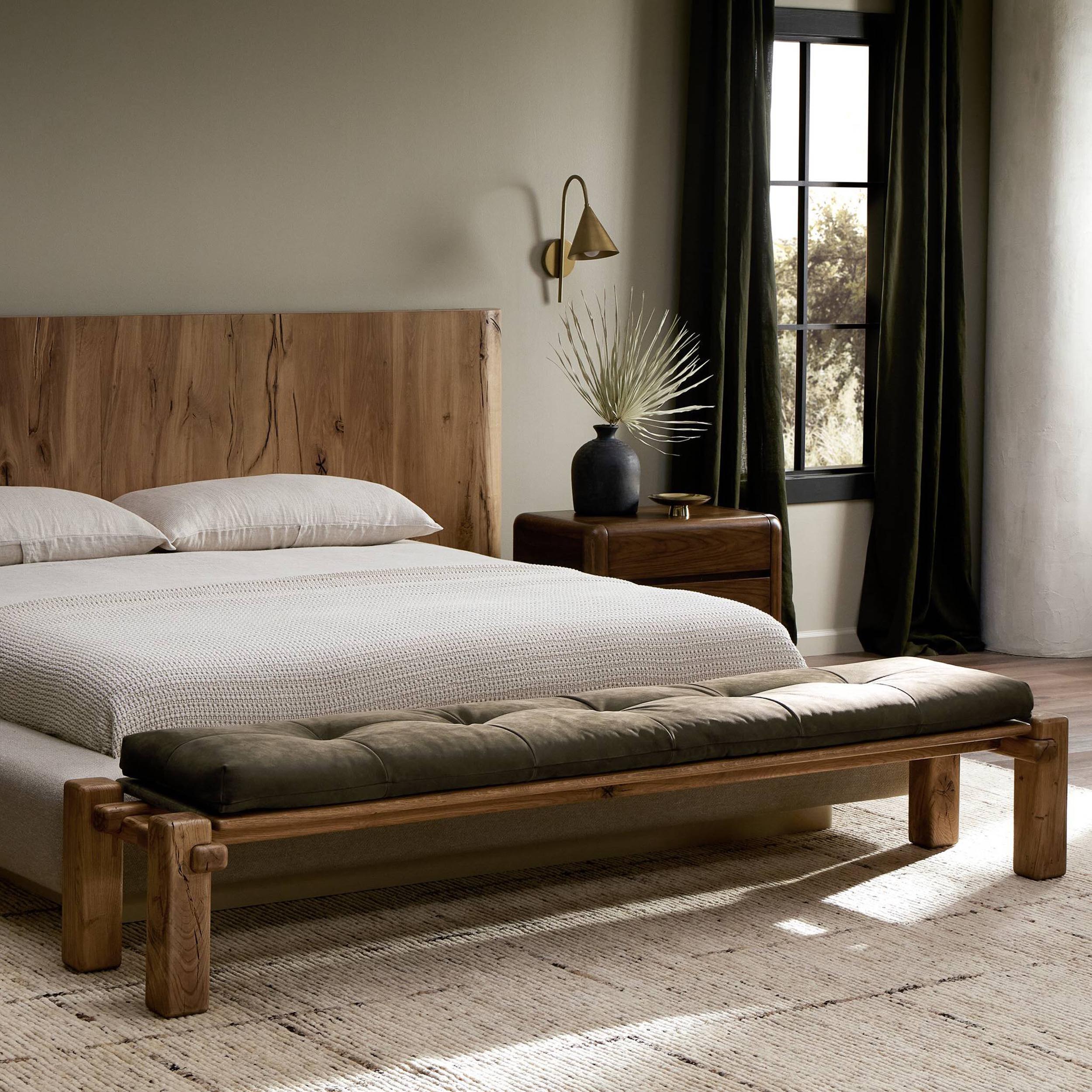 Marcia Accent Bench, Nubuck Cigar