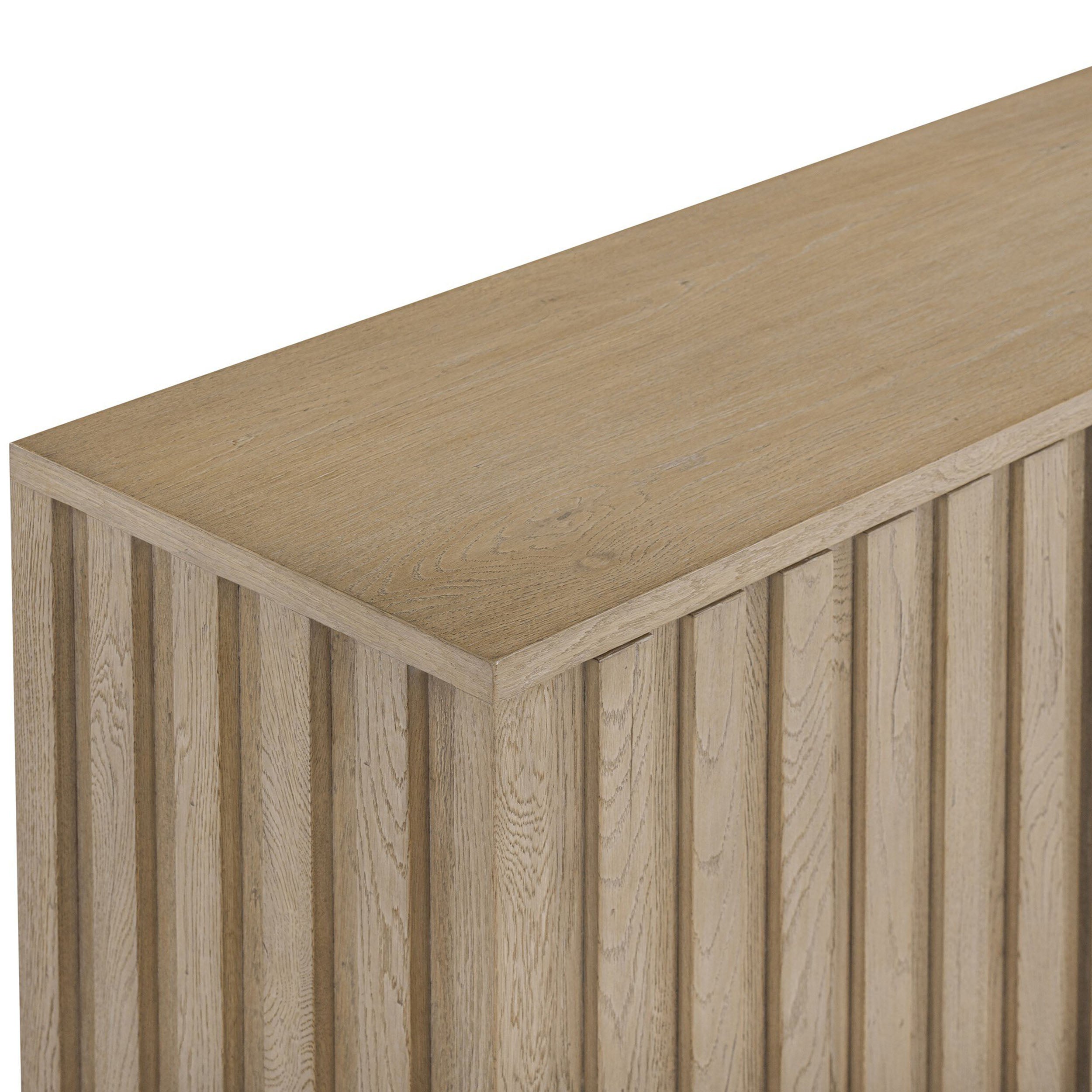 Ramos Media Console, Bleached Oak Veneer