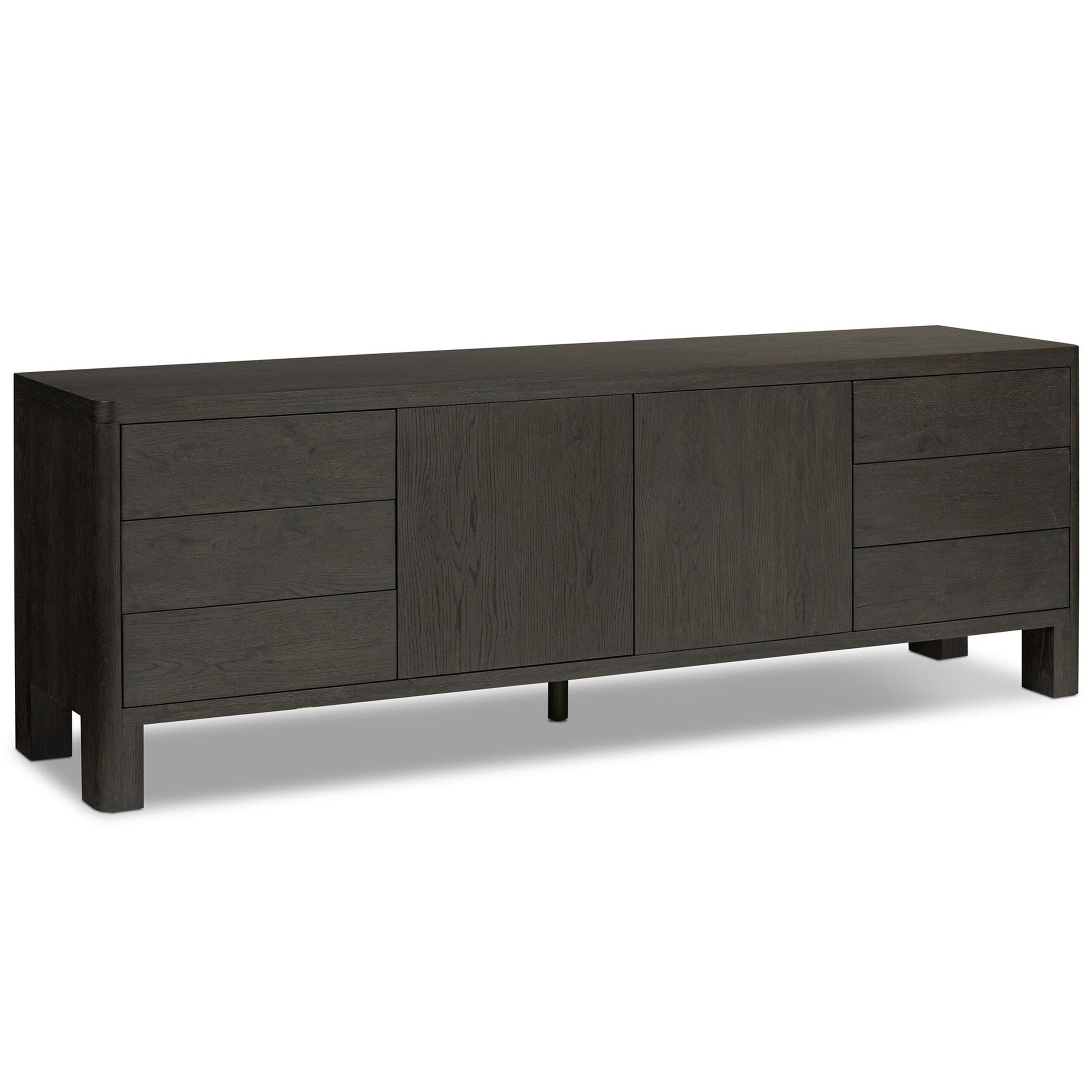 Noeline Media Console, Smoked Black Oak Veneer