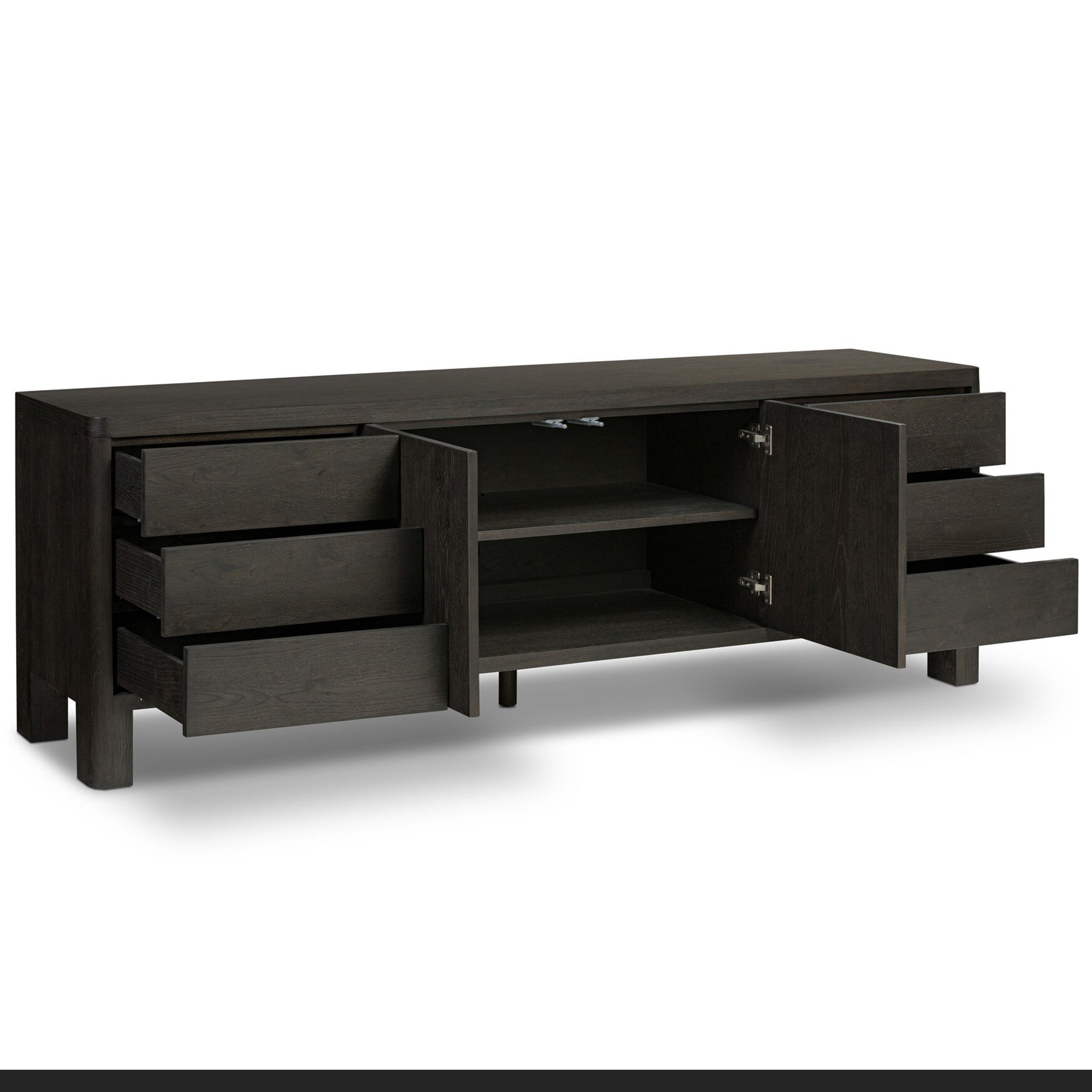 Noeline Media Console, Smoked Black Oak Veneer
