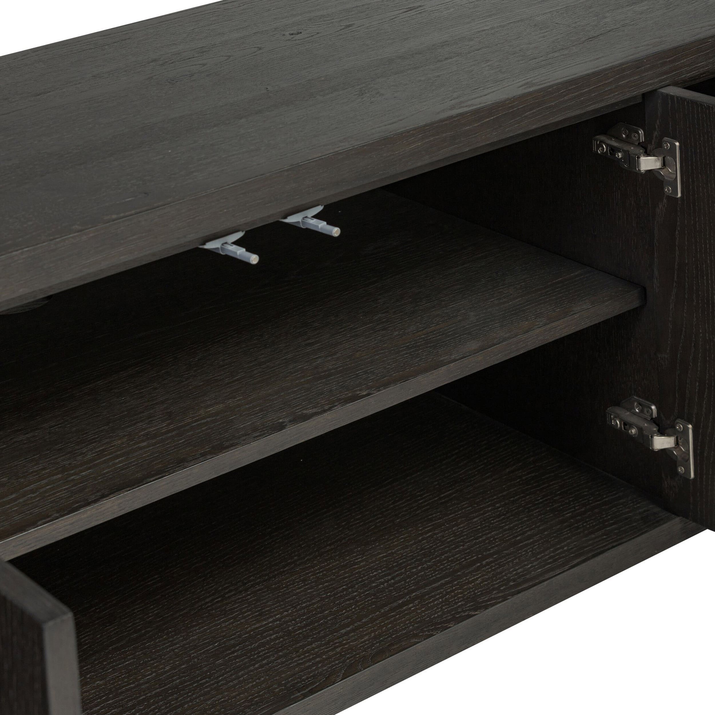 Noeline Media Console, Smoked Black Oak Veneer