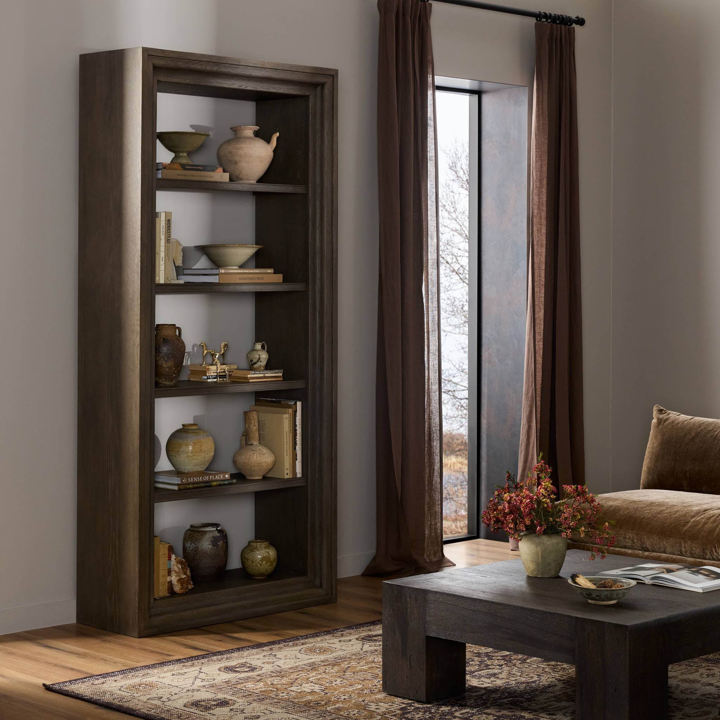 Andreas Bookcase, Weathered Hazel Oak