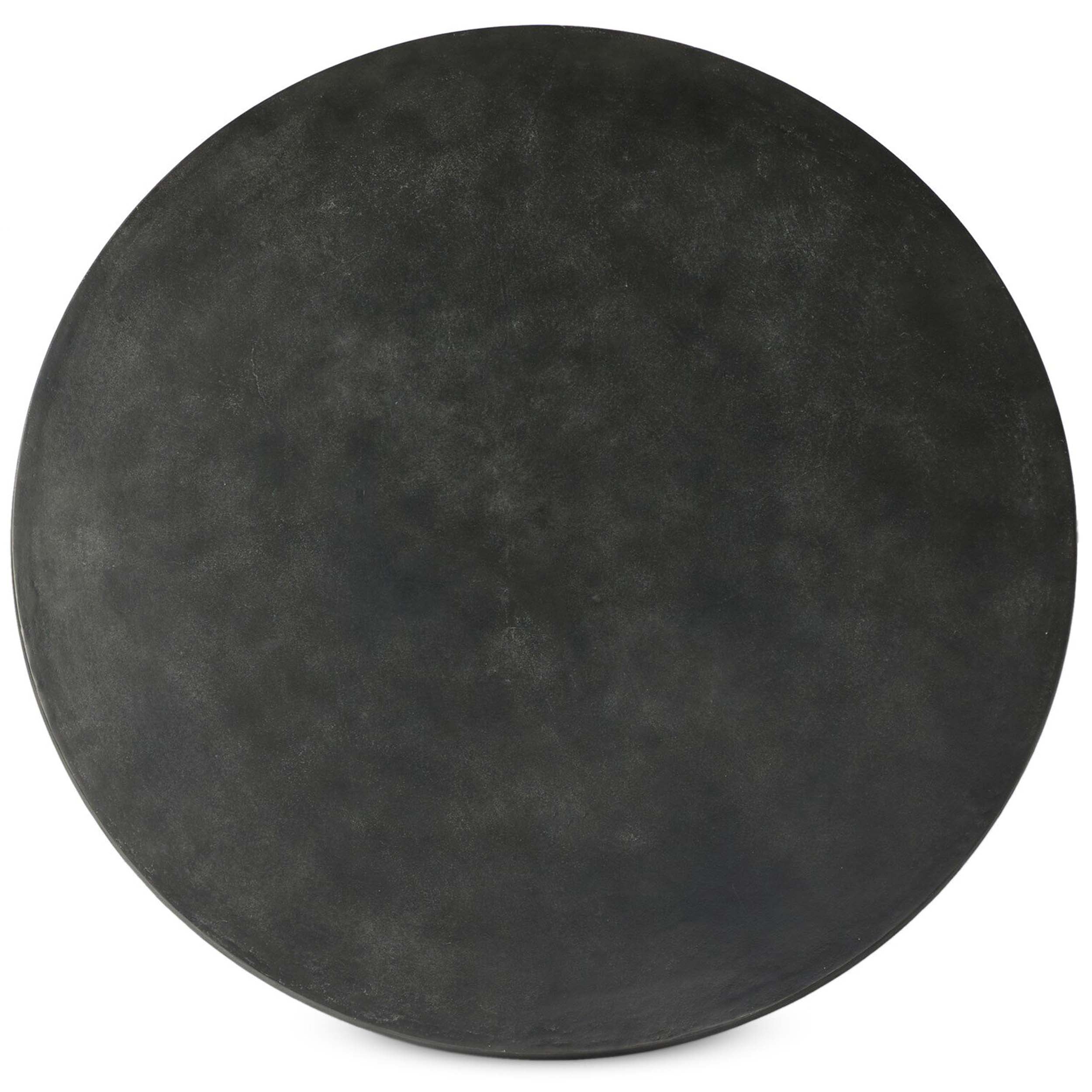 Basil Outdoor Dining Table 60", Aged Grey - round tabletop in aged grey finish.