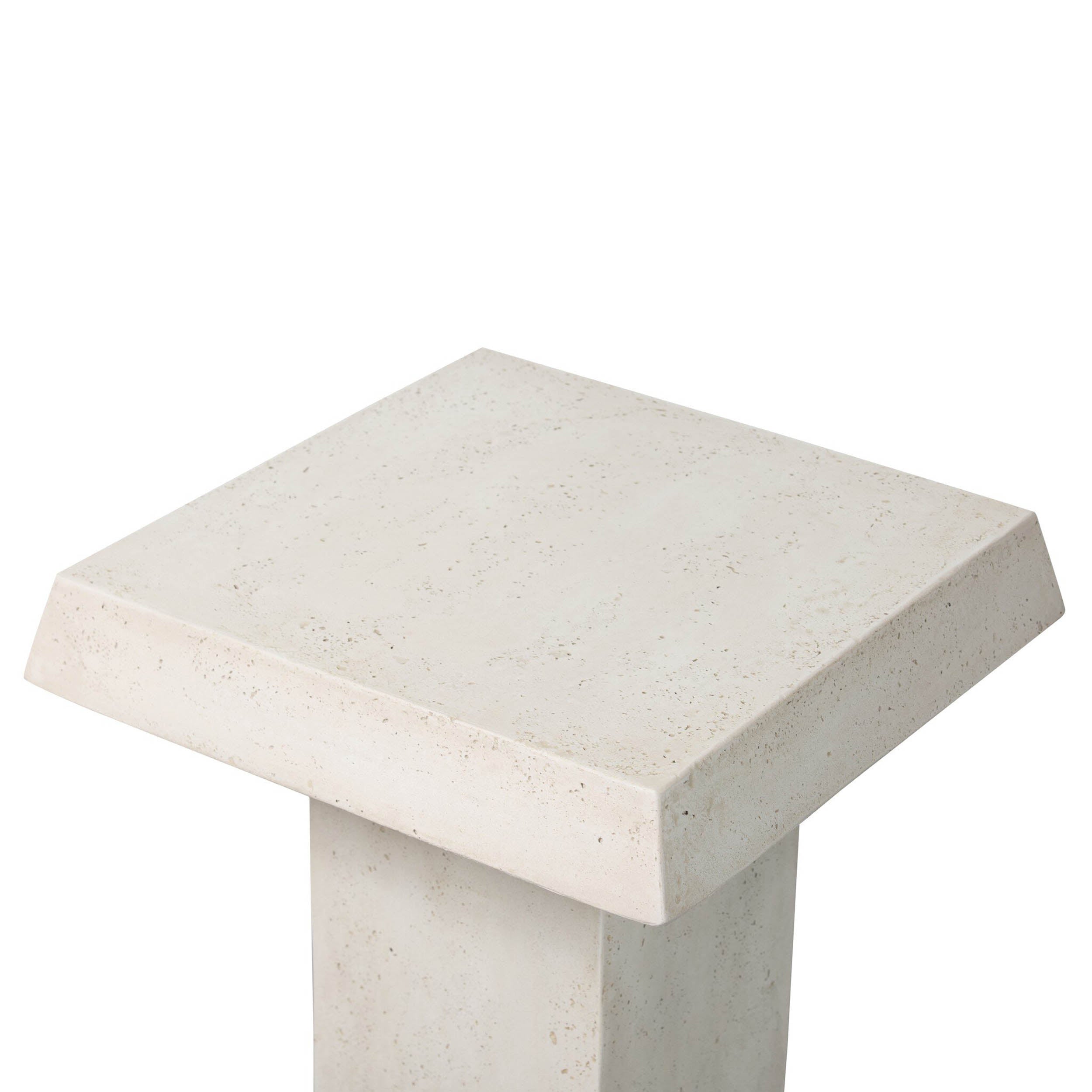 Avila Outdoor End Table, Aged White Concrete