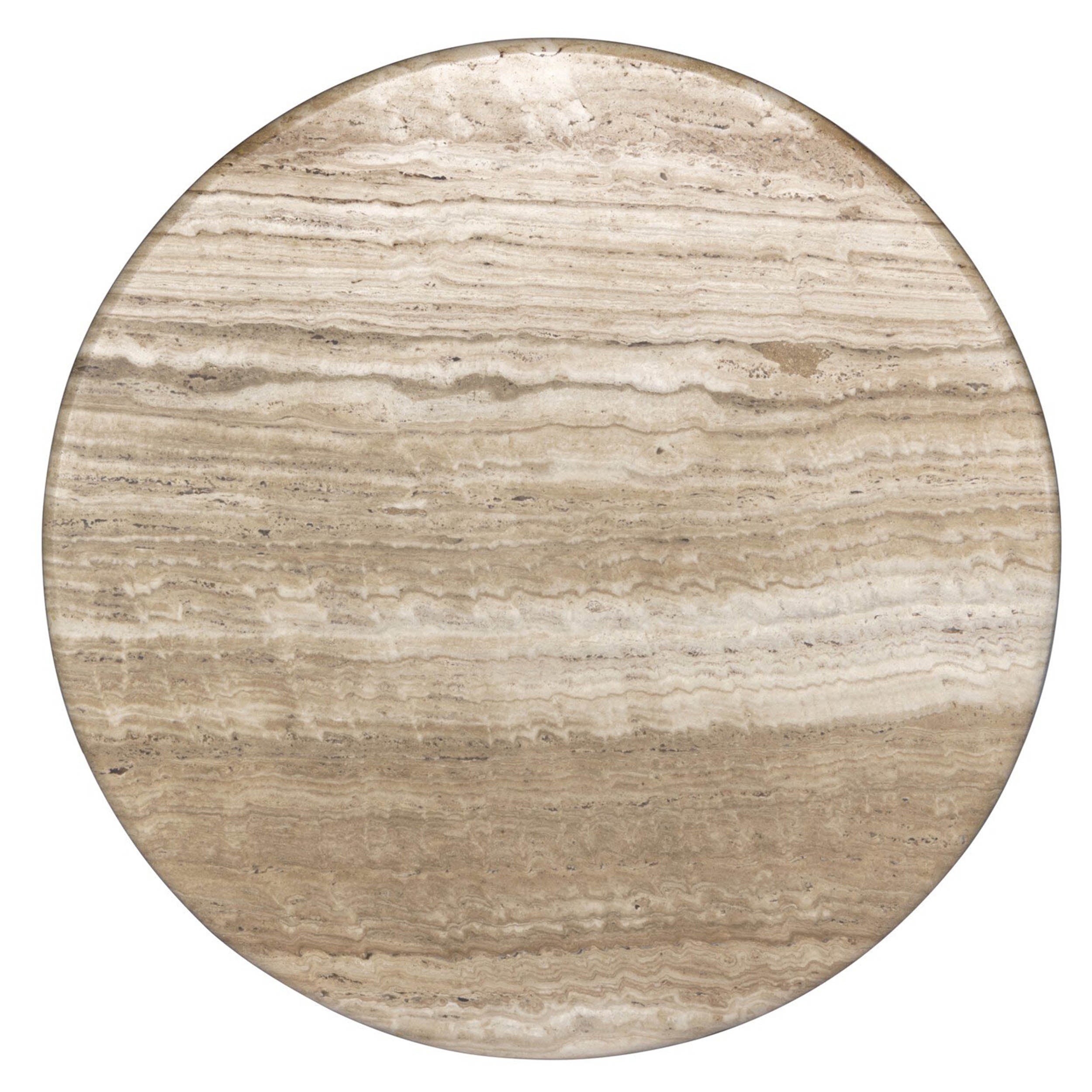 Figueroa Dining Table, Light Beige Travertine