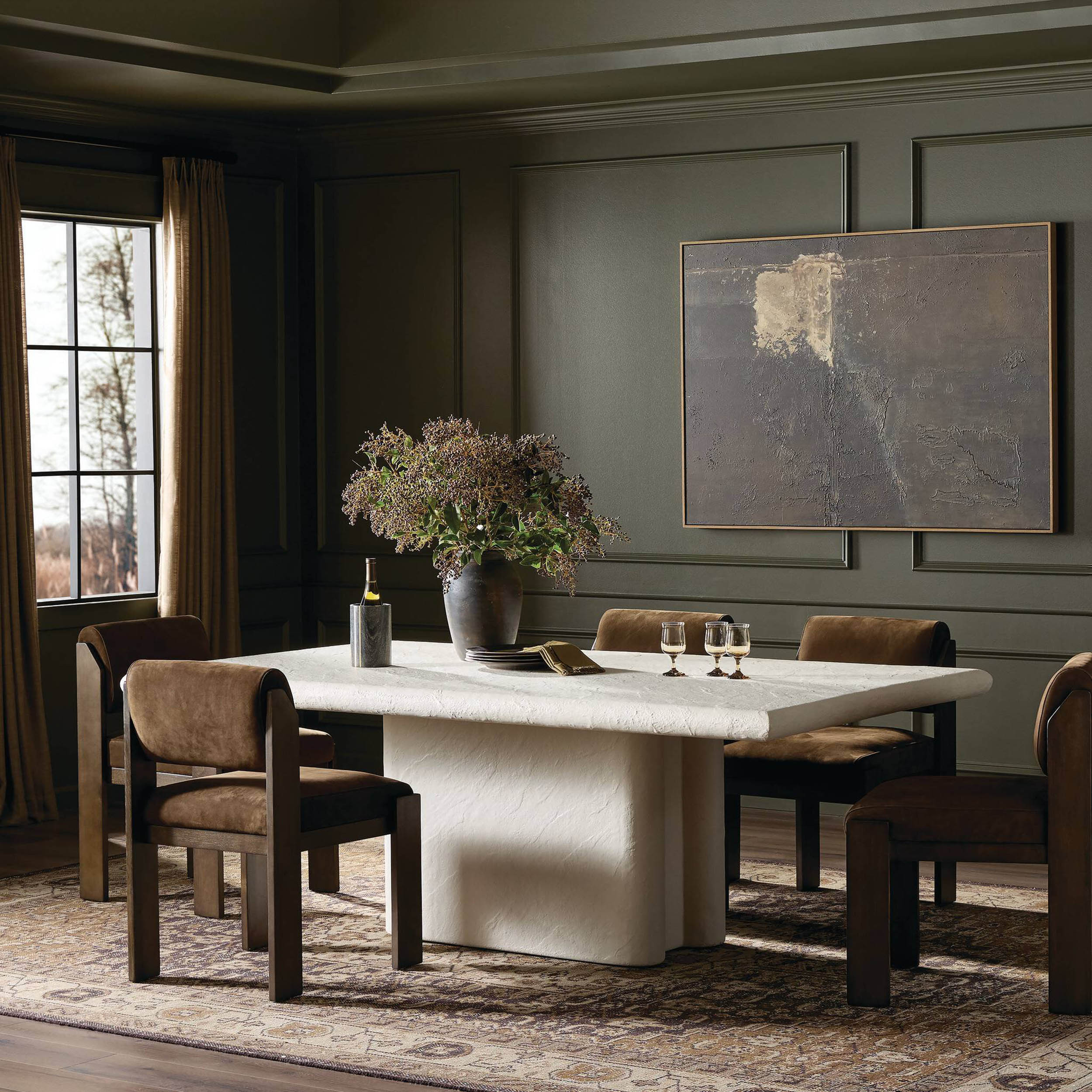 Necchi Dining Table, Plaster Molded Concrete
