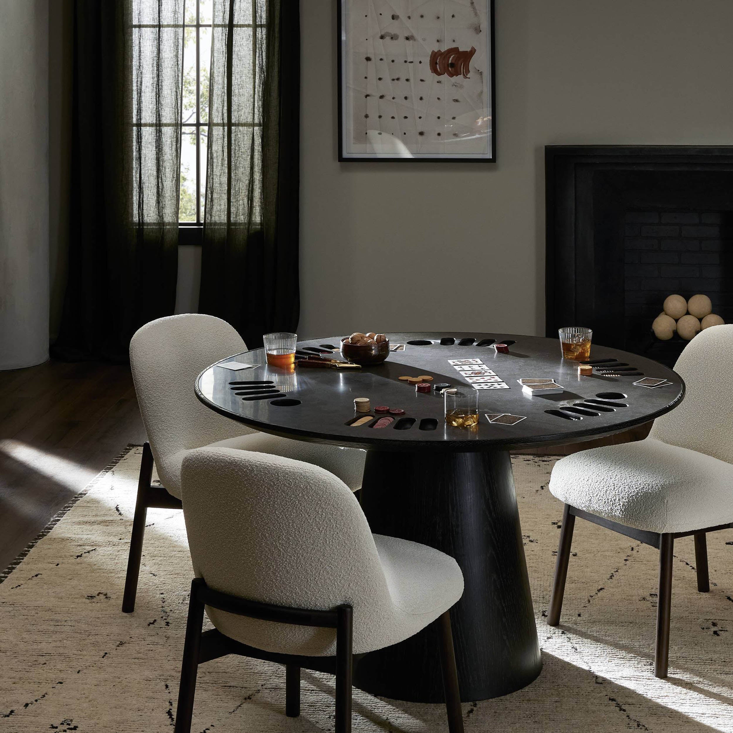 Skye Poker Table, Washed Black