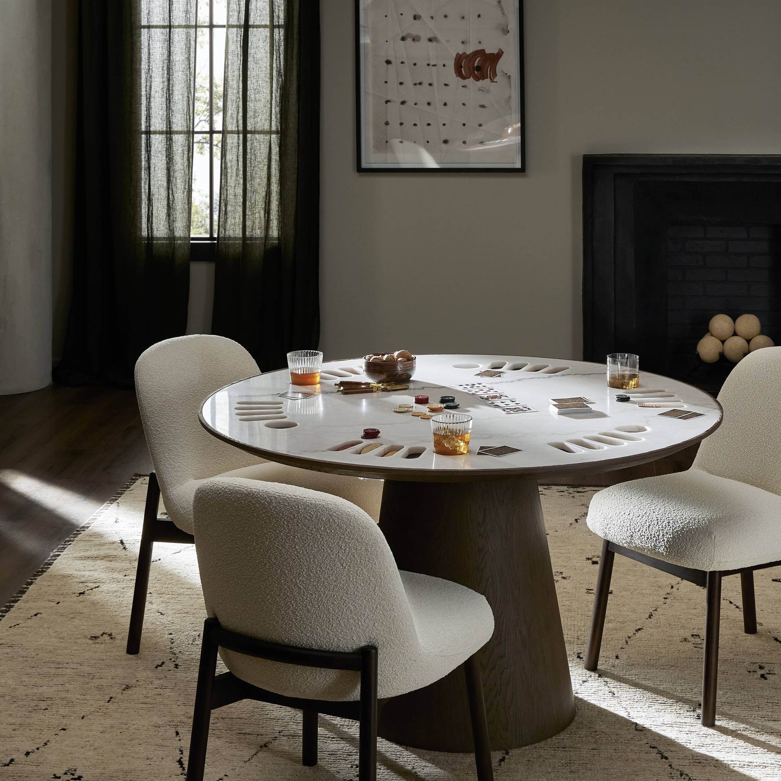 Skye Poker Table, Weathered Dark Oak